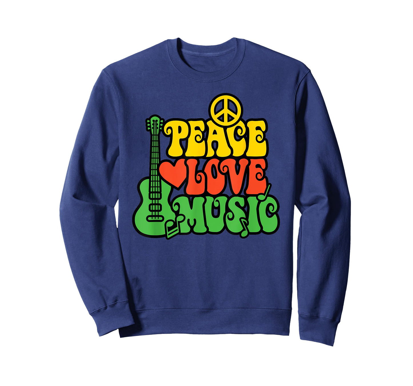 PEACE LOVE MUSIC Reggae Guitar T-Shirt for Everyone T-Shirt