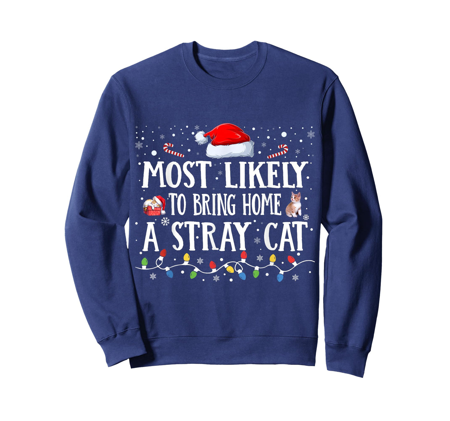 Most Likely to Bring Home a Stray Cat Matching Christmas T-Shirt