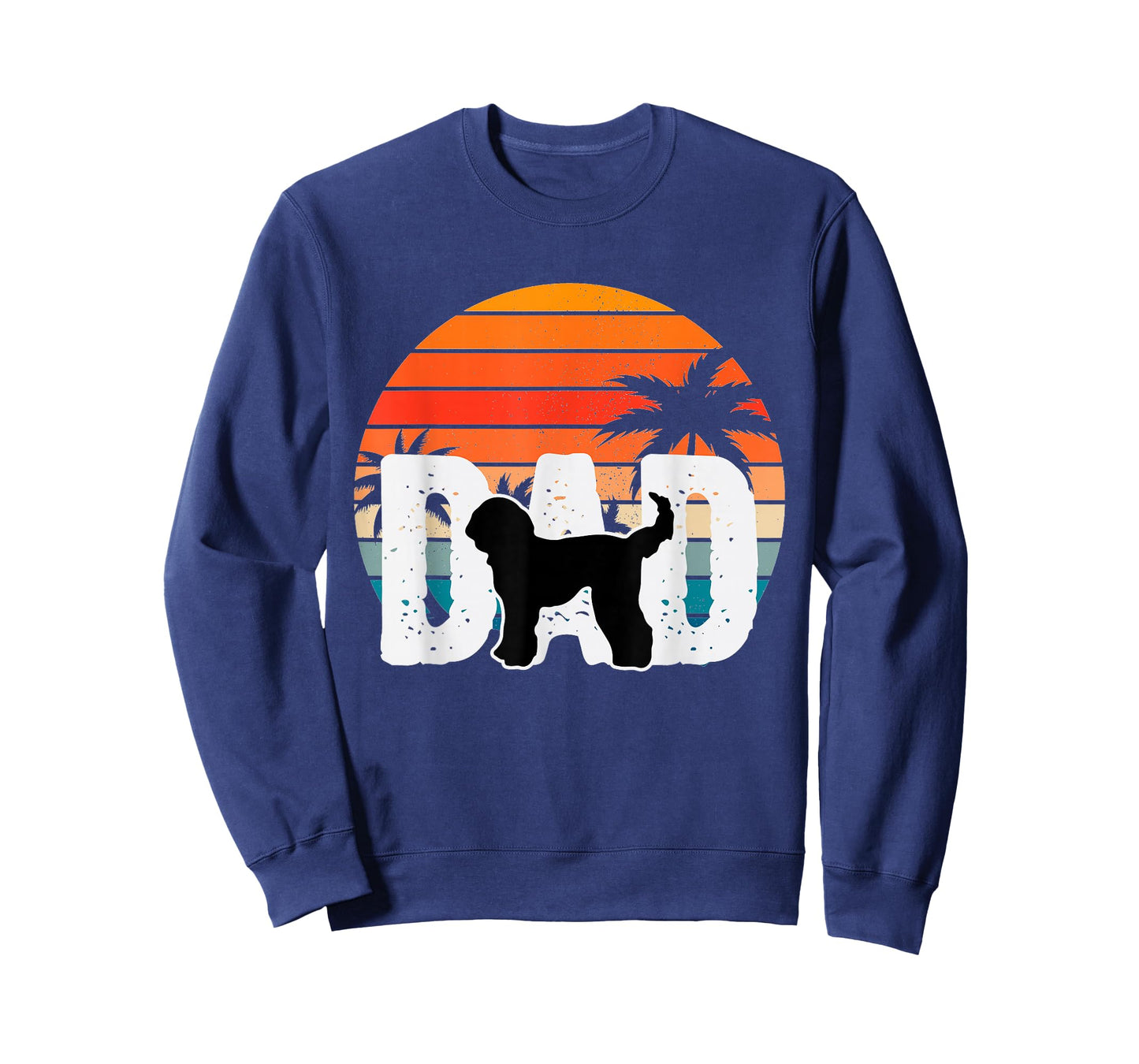 Whoodle Dog Dad Retro Sunset 90s Vintage T-Shirt