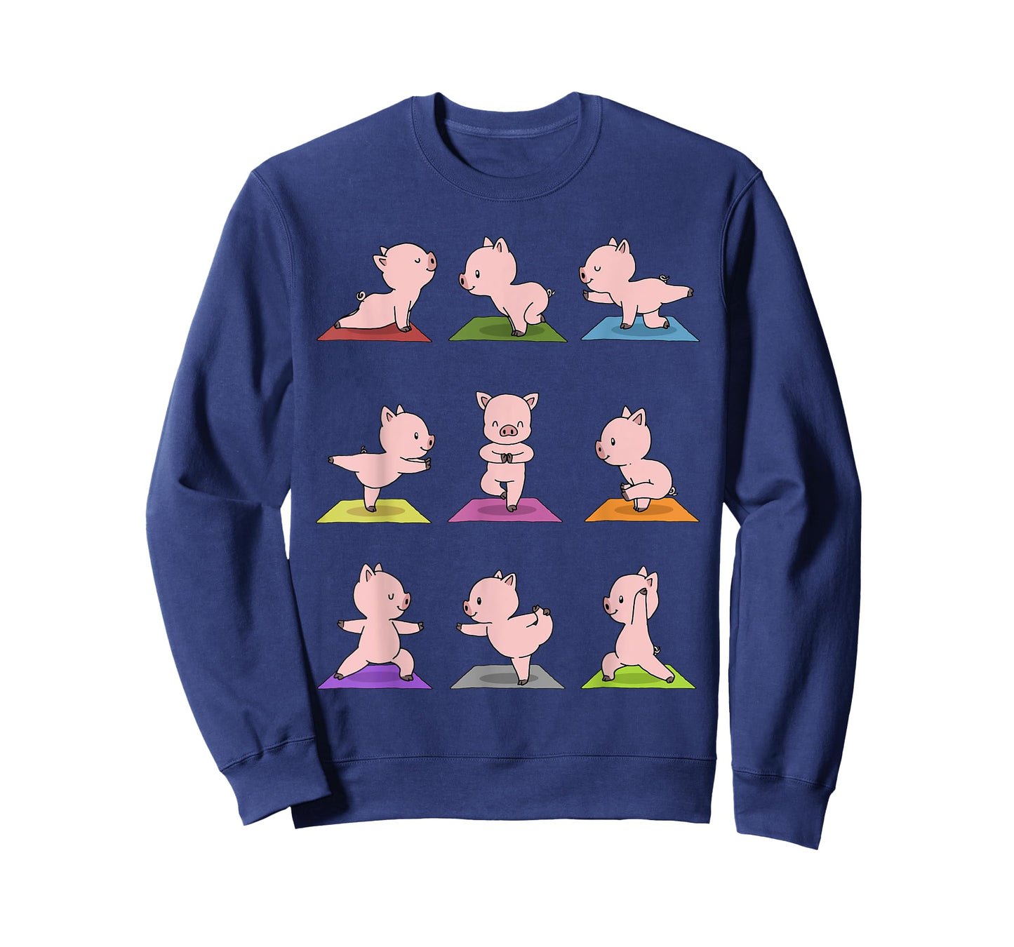 Pig Yoga T-Shirt Funny Piglets In Yoga Poses Sports Tee