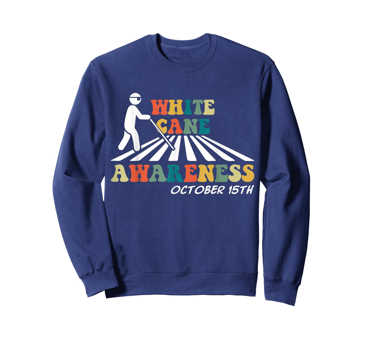 White Cane Awareness October 15th Retro Vintage T-Shirt