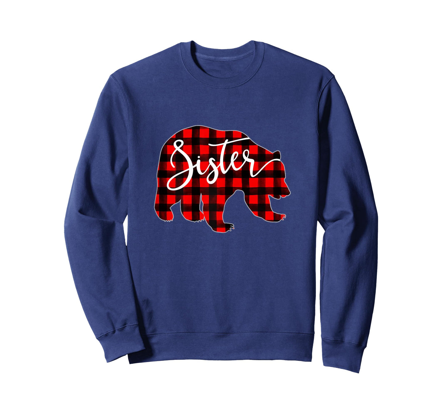 Red Plaid Sister Bear Matching Family Christmas Eve Buffalo T-Shirt