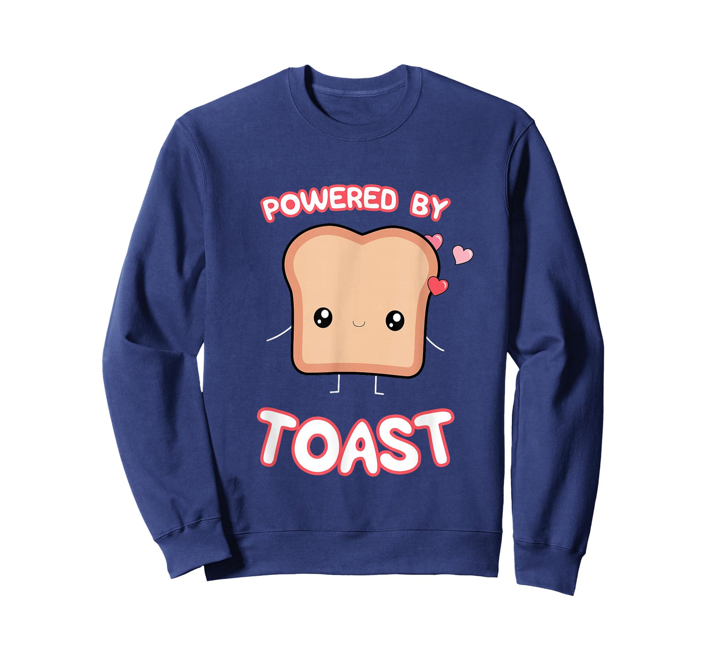 Powered by Toast, Cute Funny Kawaii Toast Lover's Graphic T-Shirt
