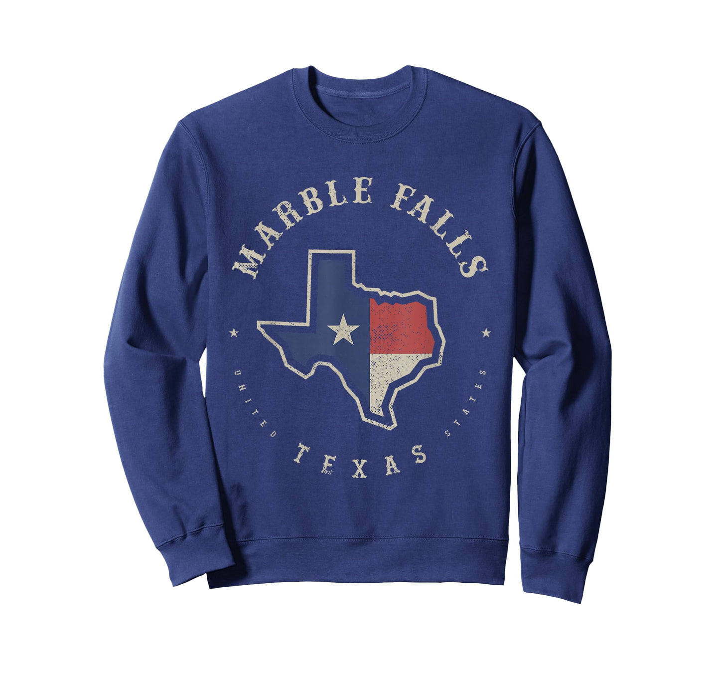 Vintage Marble Falls Texas State Flag Map Souvenir Gift T-Shirt