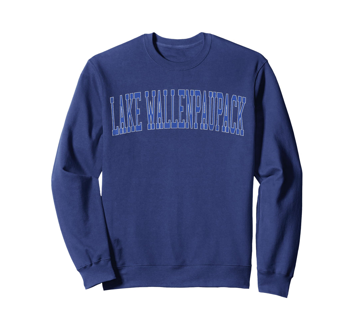 Vintage Lake Wallenpaupack Distressed Blue Varsity Style T-Shirt