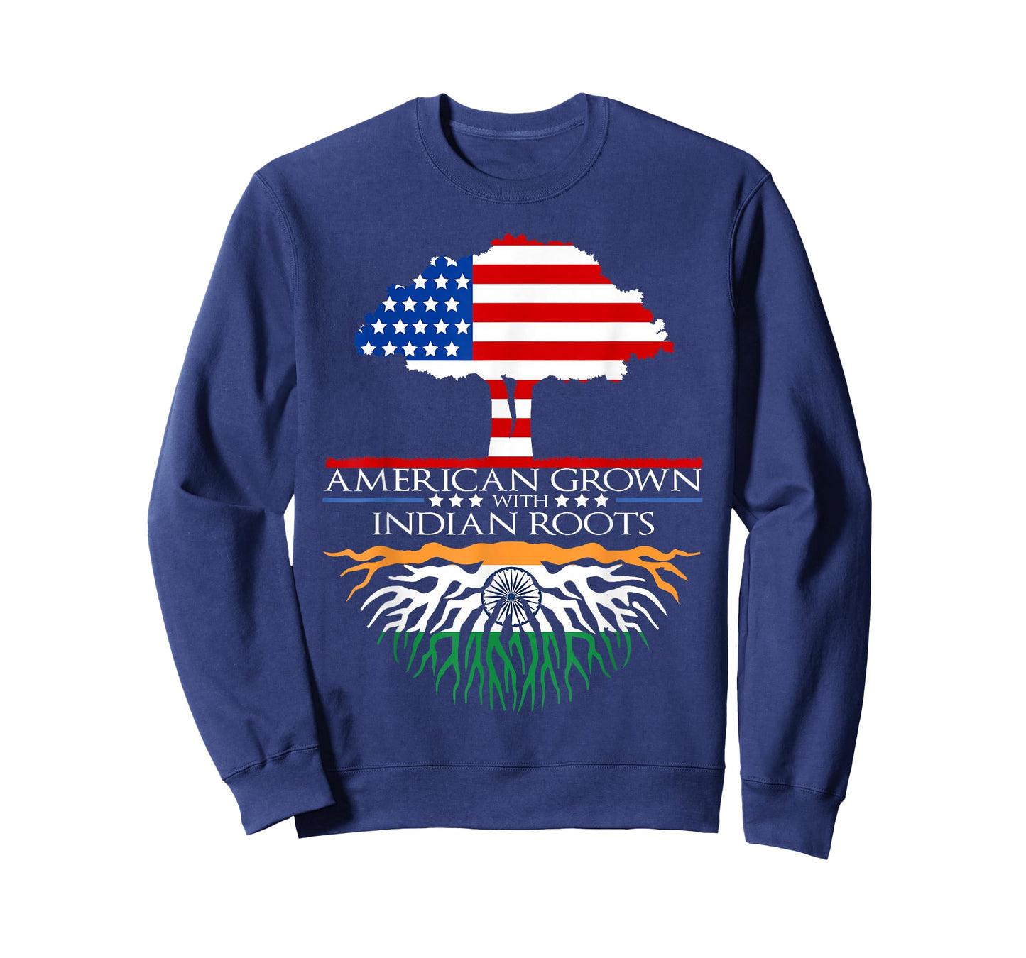 Indian Roots American Grown Tree Flag USA India Asian T-Shirt