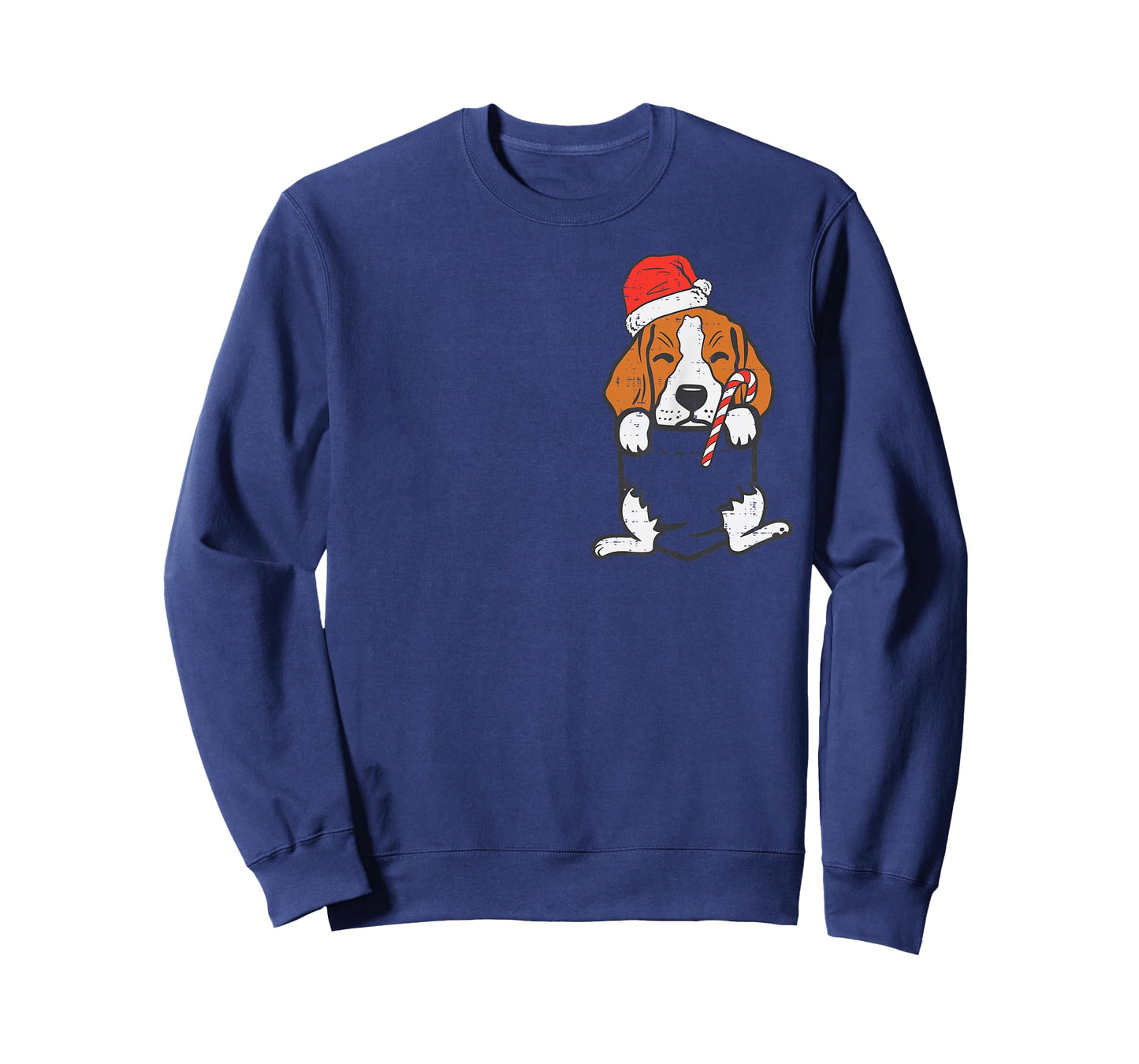 Pocket Beagle Santa Dog Christmas Xmas Men Women T-Shirt