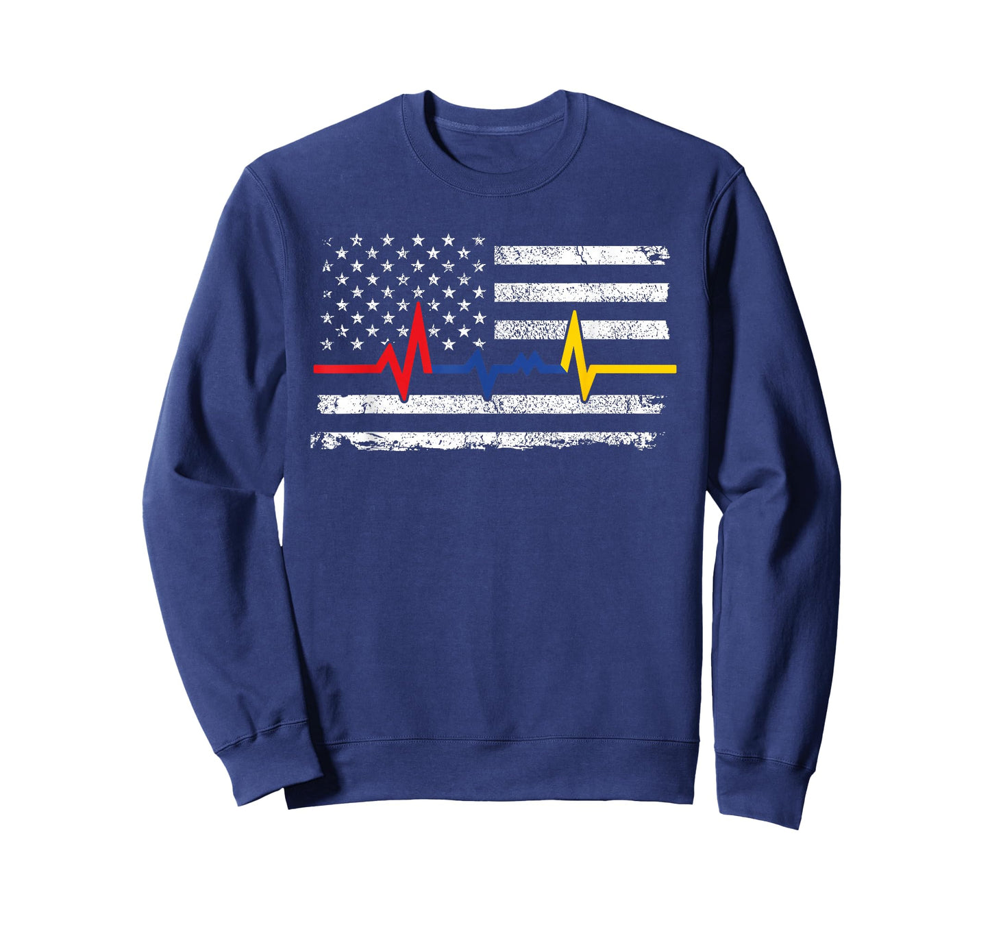Thin Blue Red and Gold Line American Flag T-Shirt