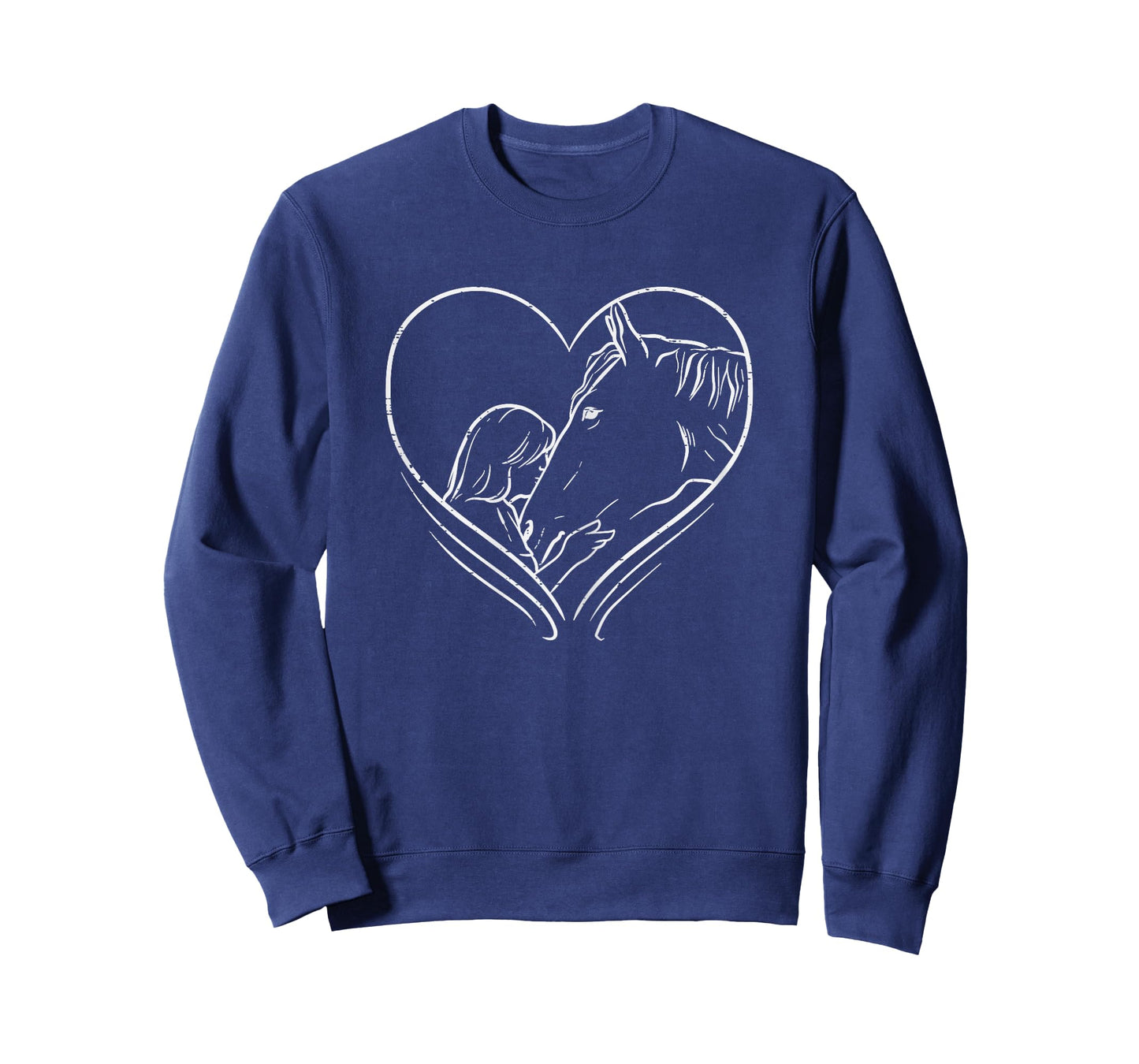 Heart Girl Kissing Horse Riding Rider Equestrian Girls Women T-Shirt
