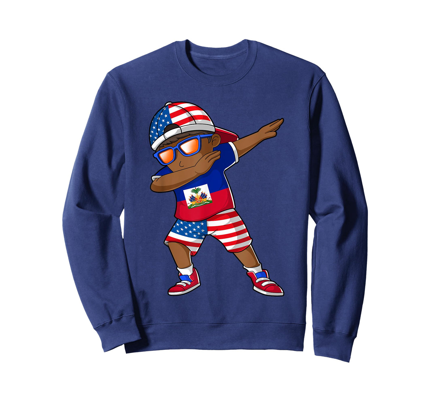 Half American Half Haitian Boy Kid Haiti Flag Patriotic T-Shirt
