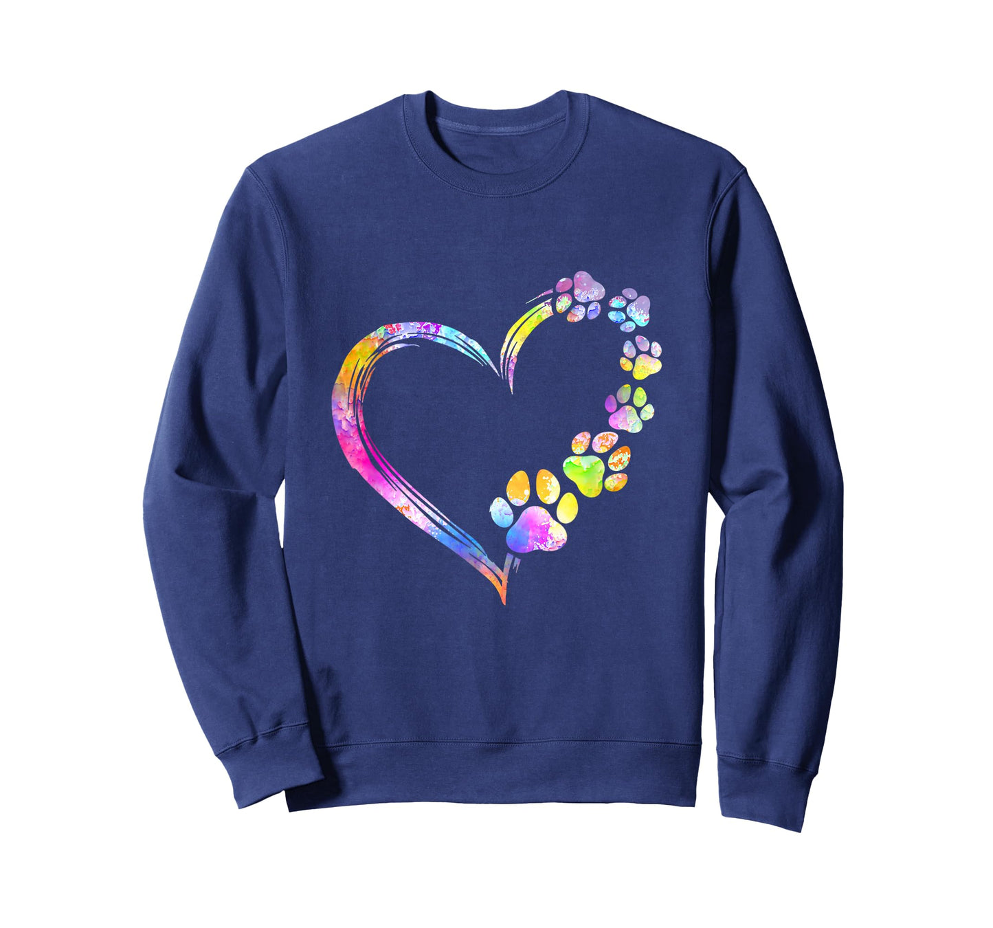 Dog Mom Dad Puppy Love Dogs Paw Print Heart Tie Dye Design T-Shirt