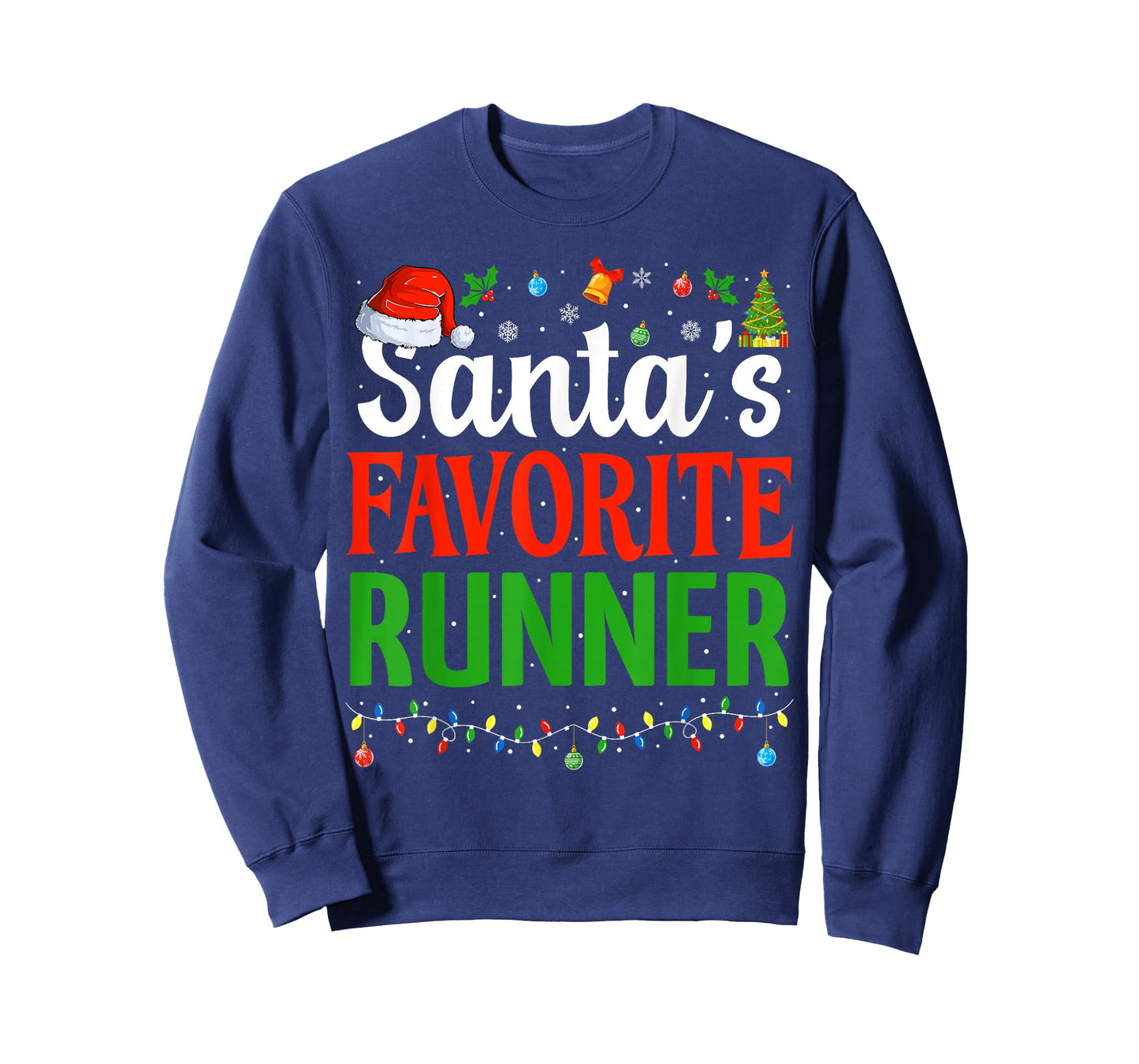 Santa’s Favorite Runner Xmas Funny Runners Christmas Running T-Shirt