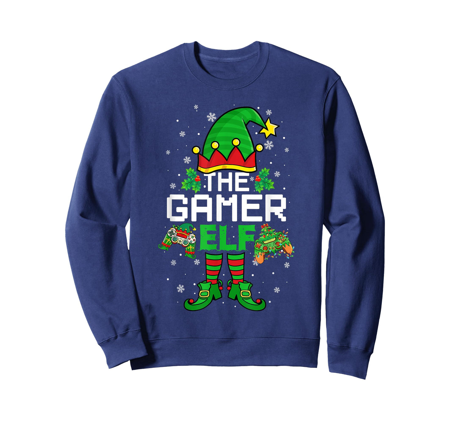 Christmas The Gamer Elf Video Gaming Funny Xmas Men Boys T-Shirt