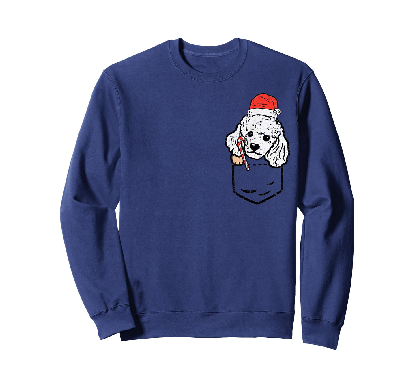 Pocket Poodle Santa Dog Christmas Xmas Men Women T-Shirt