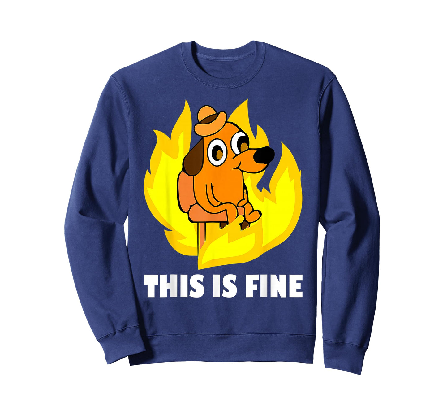 It's Fine I'm Fine Everything is Fine Dog Burning Funny Meme T-Shirt