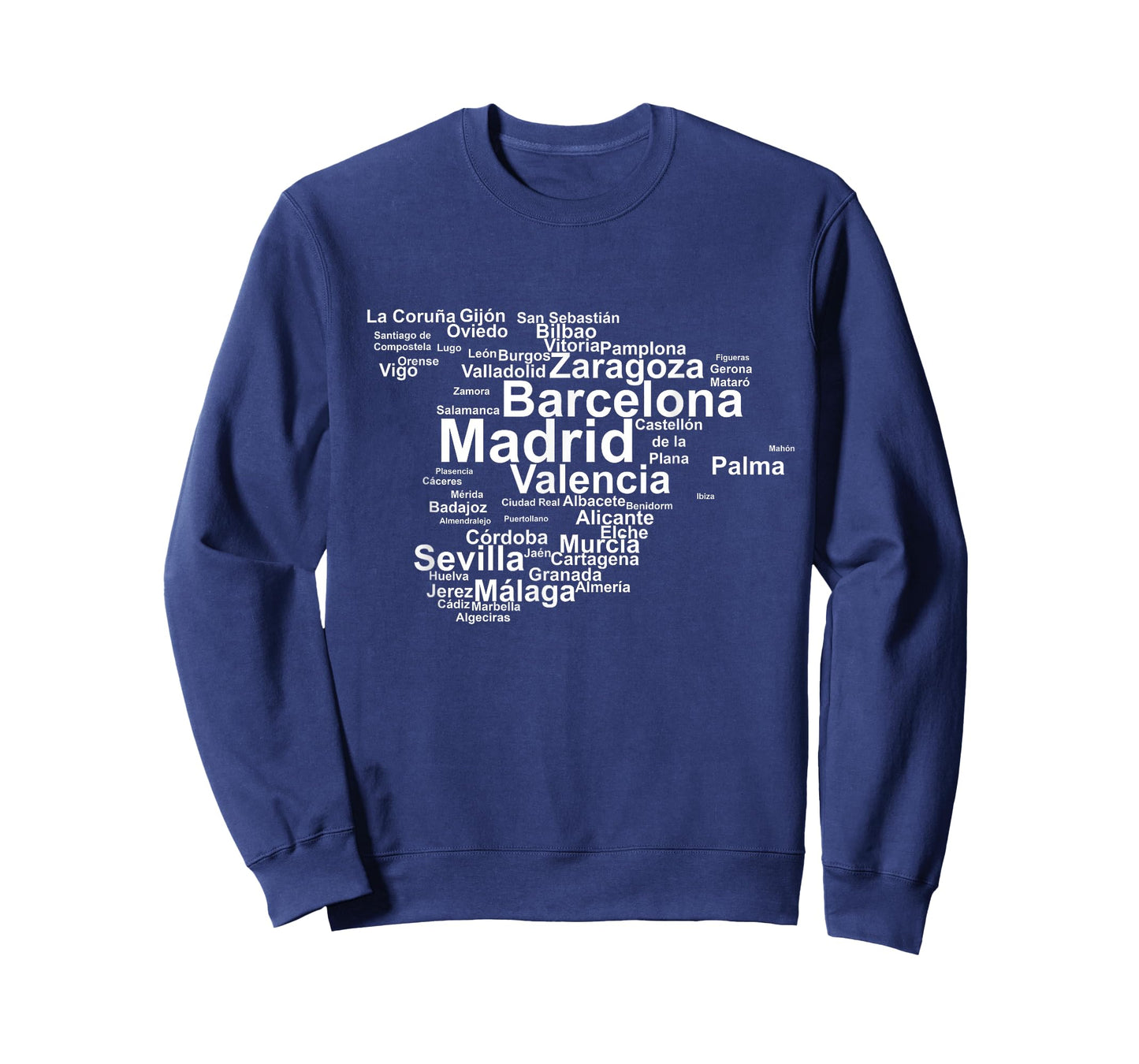 Spain Map Silhouette Towns Cities Madrid Travel Espana T-Shirt