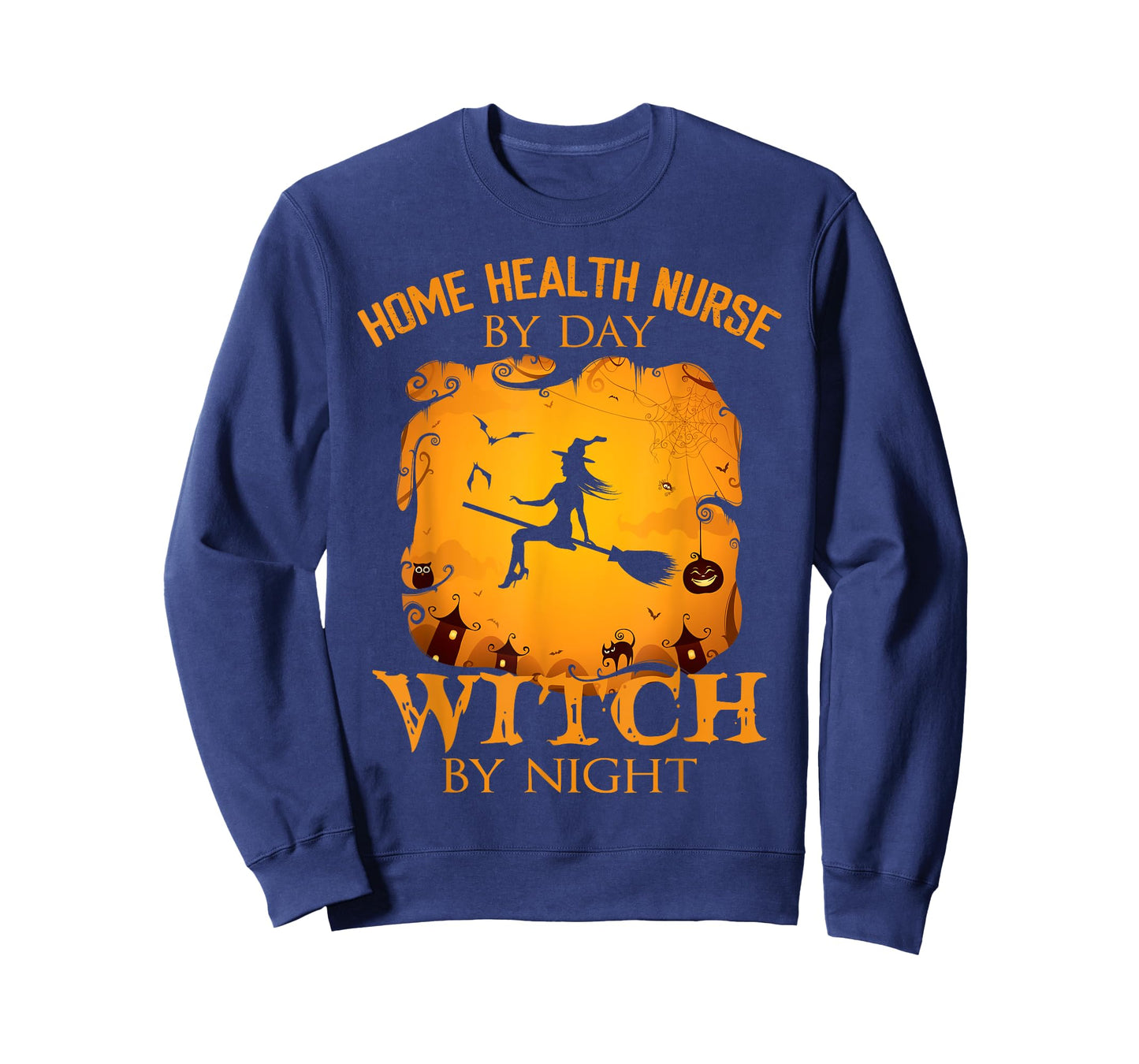 Home Health Nurse by Day Witch by Night Halloween Fun T-Shirt