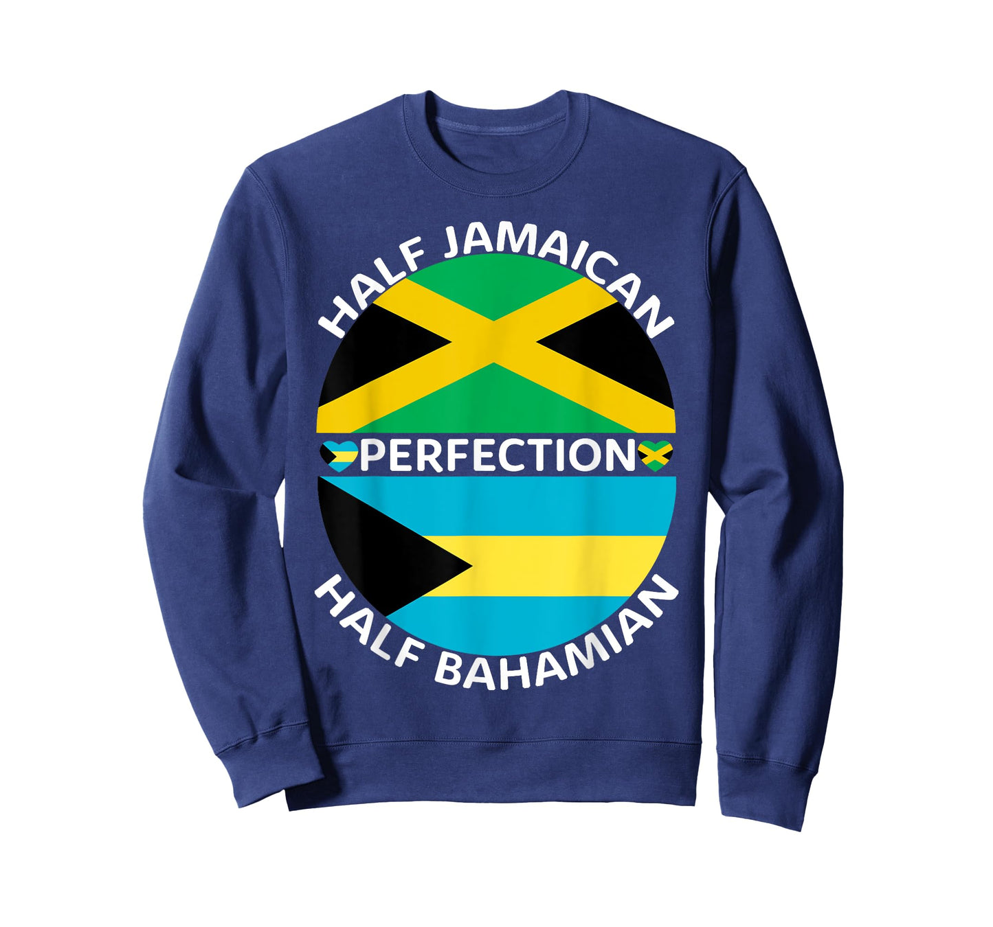 Half Jamaican Half Bahamian Bahamas Jamaica Flag Men Women T-Shirt