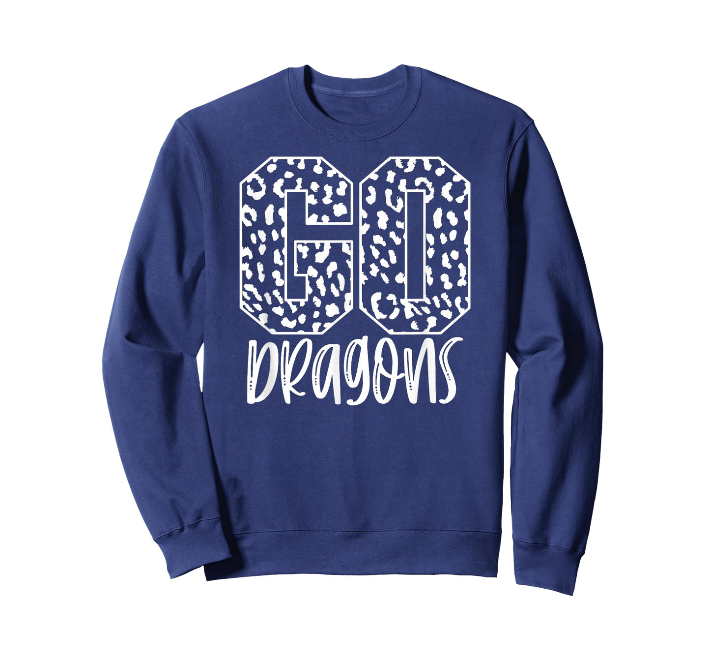 Dragons Team Mascot School Spirit Game Night Leopard Print T-Shirt