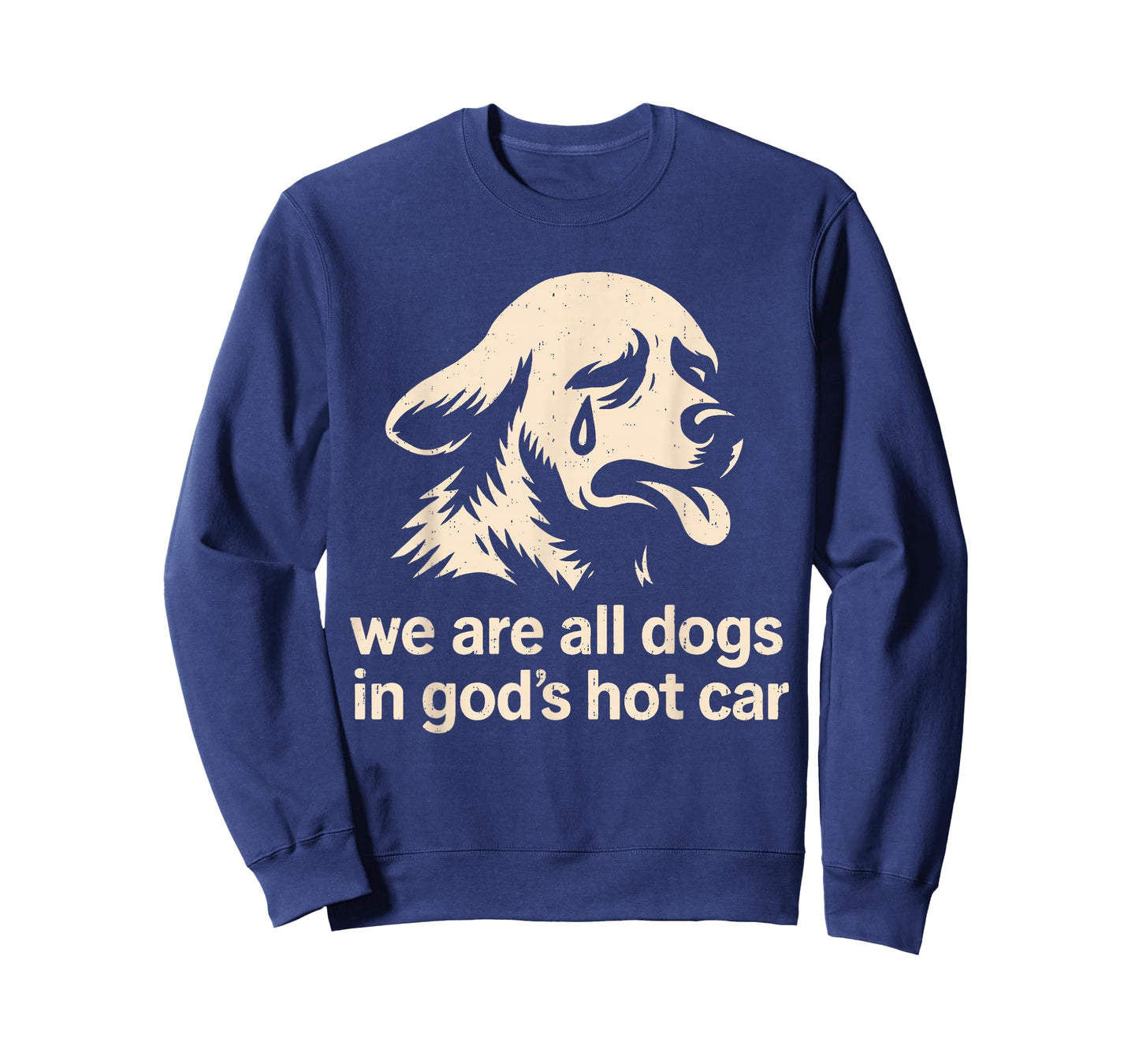 Funny We are All Dogs in God's Hot Car Sad Dog Genz Meme T-Shirt