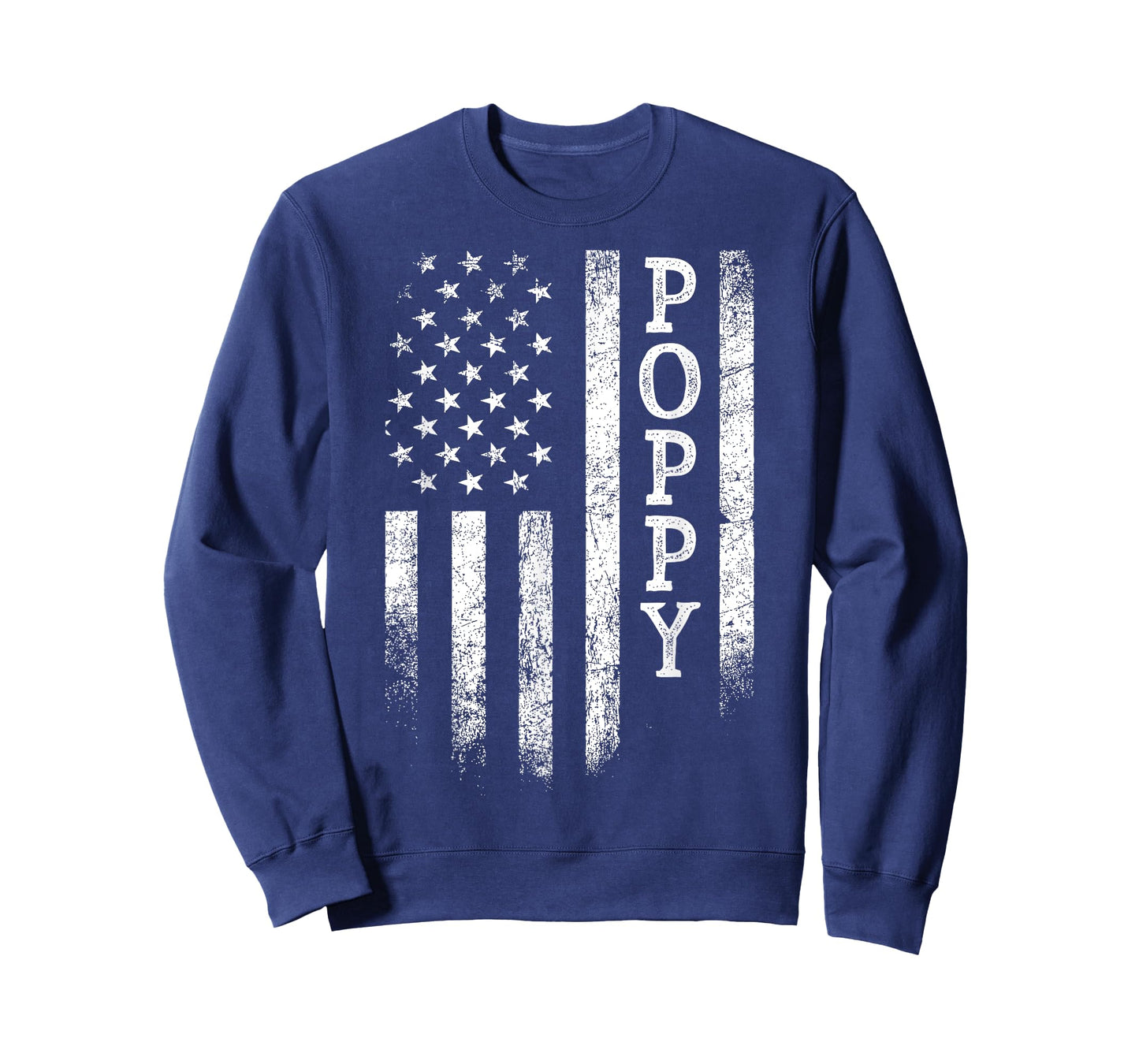 Distressed Poppy American Flag Patriotic Father's Day T-Shirt