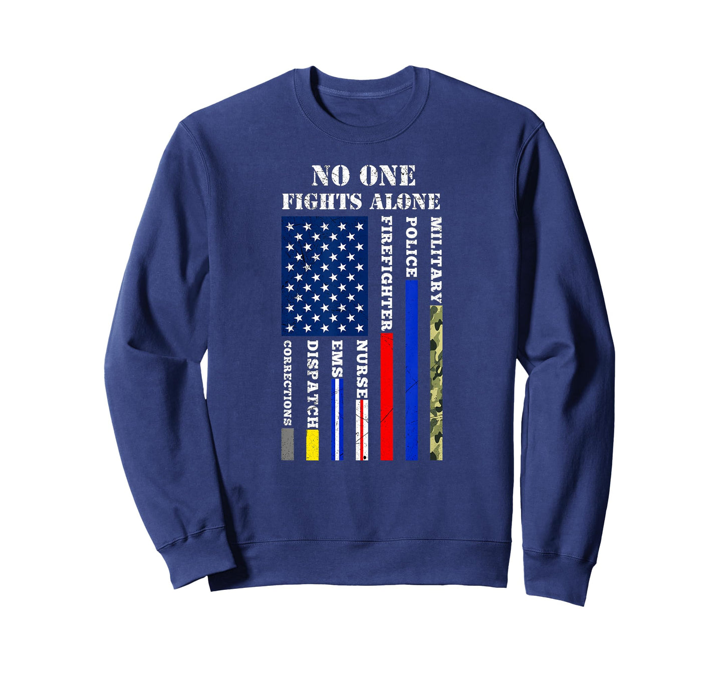No One Fights Alone USA Flag T-Shirt for 4th July T-Shirt