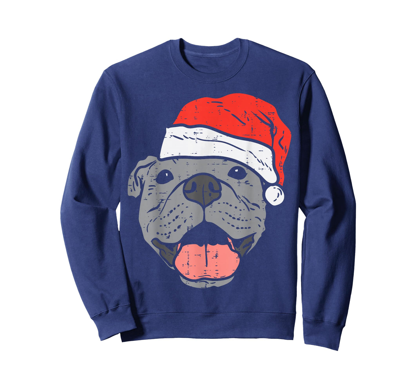 Santa Hat Pitbull Pit Christmas Xmas Pet Dog Lover Owner T-Shirt