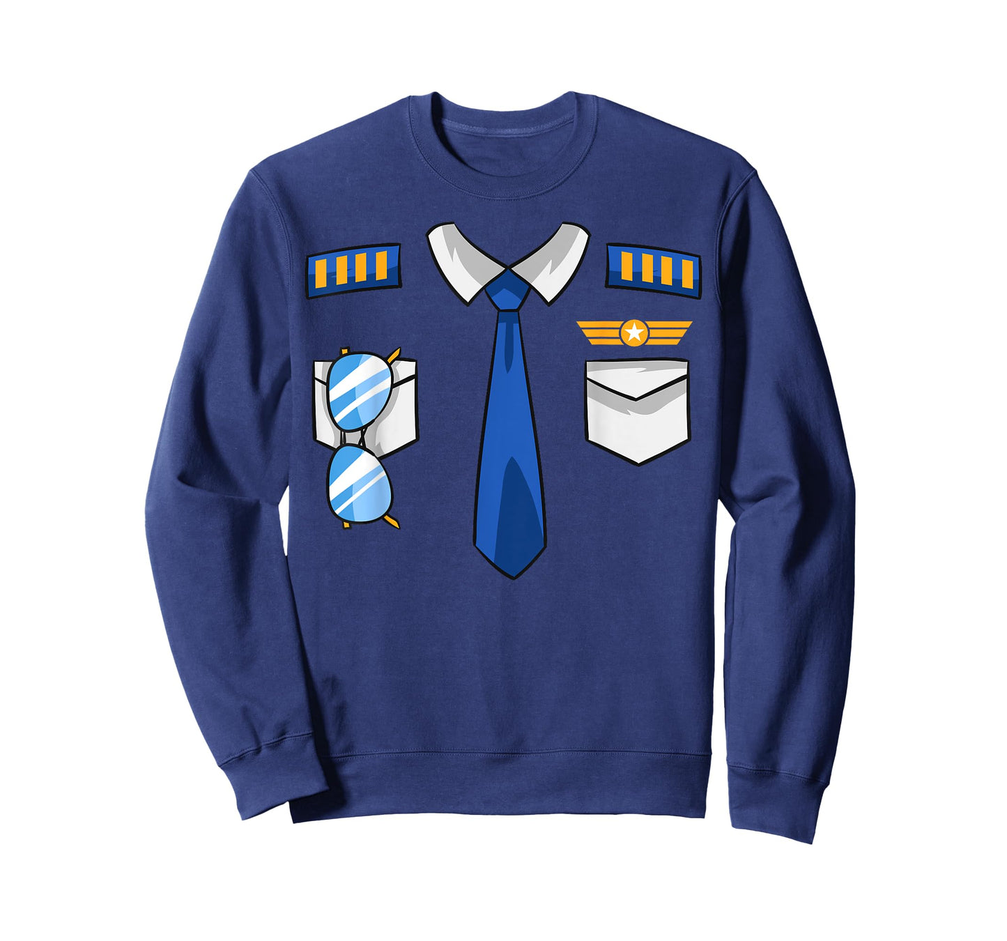 Pilot Uniform Costume Airplane Aviator Aviation Halloween T-Shirt Small
