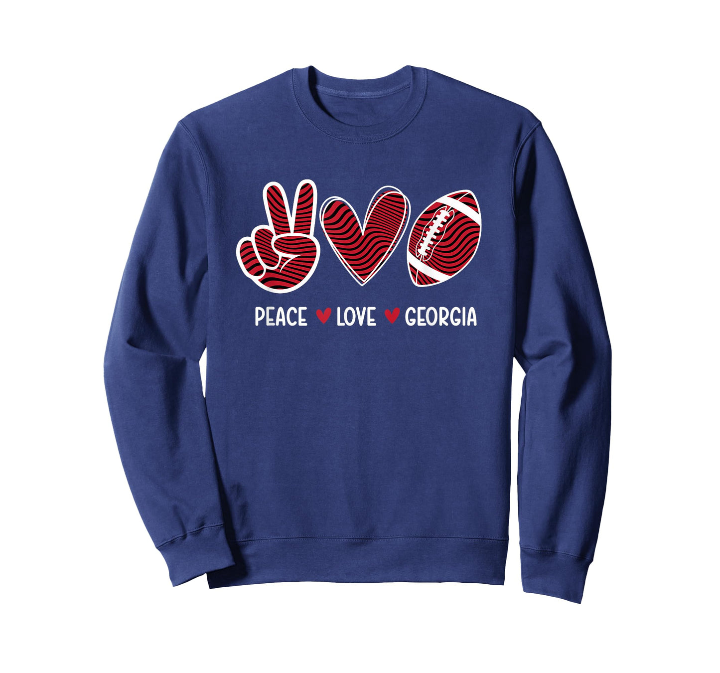 Peace Love Georgia - Georgia Football Lover Game Day T-Shirt