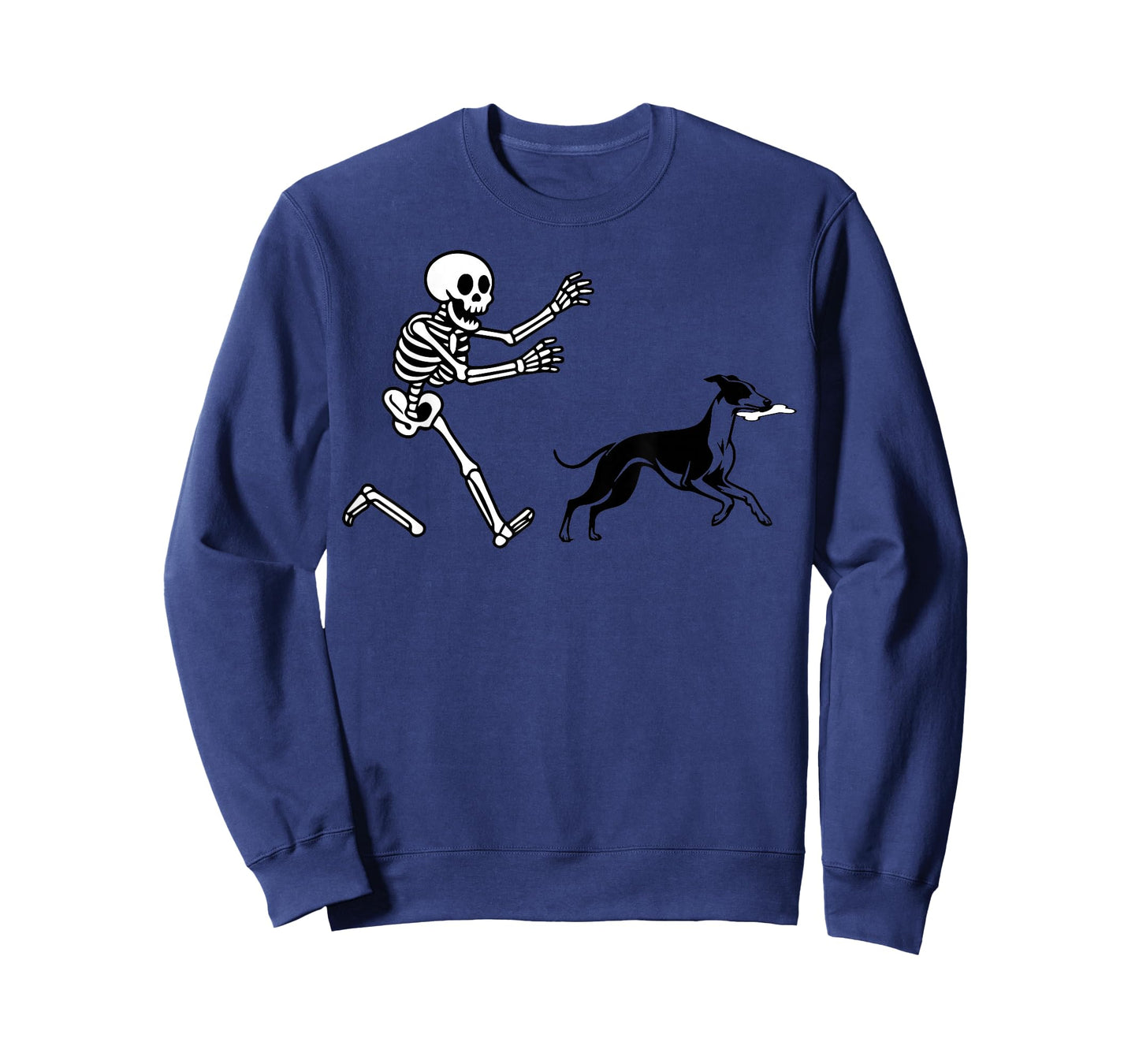 Funny Whippet Running Skeleton Halloween T-Shirt