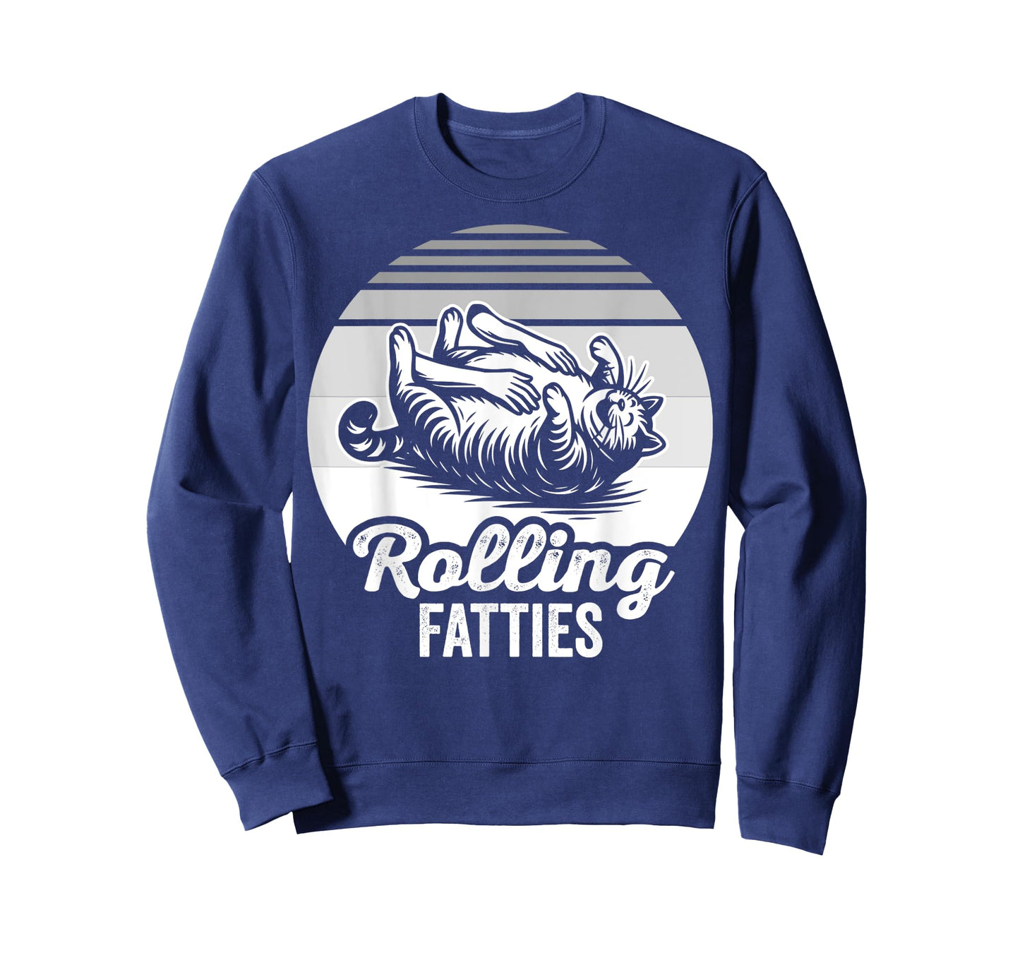 Rolling Fatties Cat Humor Graphic Design T-Shirt