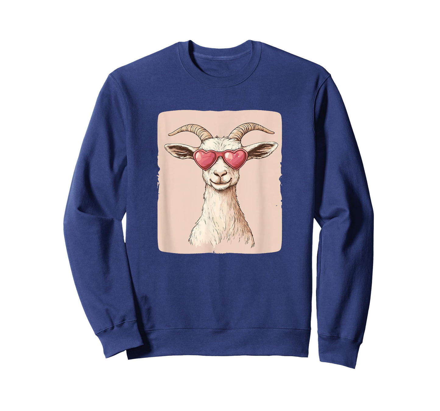 Nice Heart Sunglasses with Funny Goat Face Outfit T-Shirt