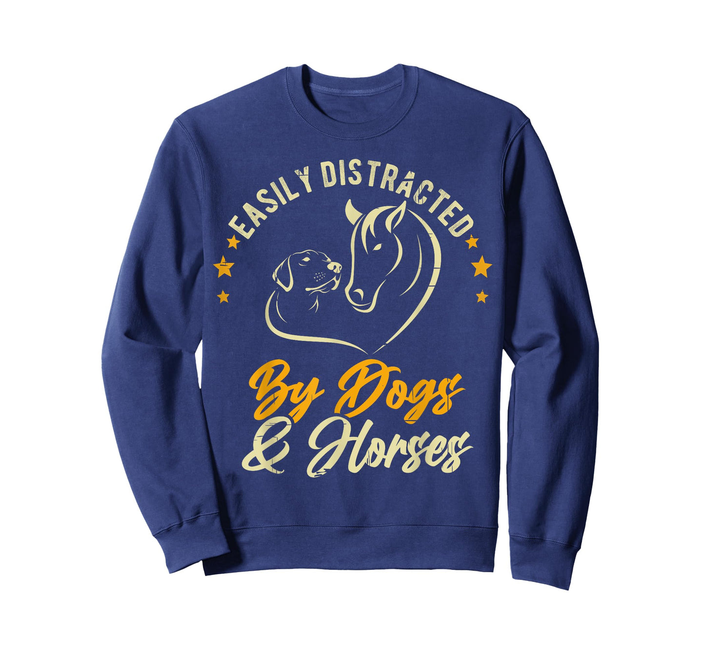 Easily Distracted By Dogs And Horses Dog Mom Horse Mom T-Shirt for Men Women Girls Kids