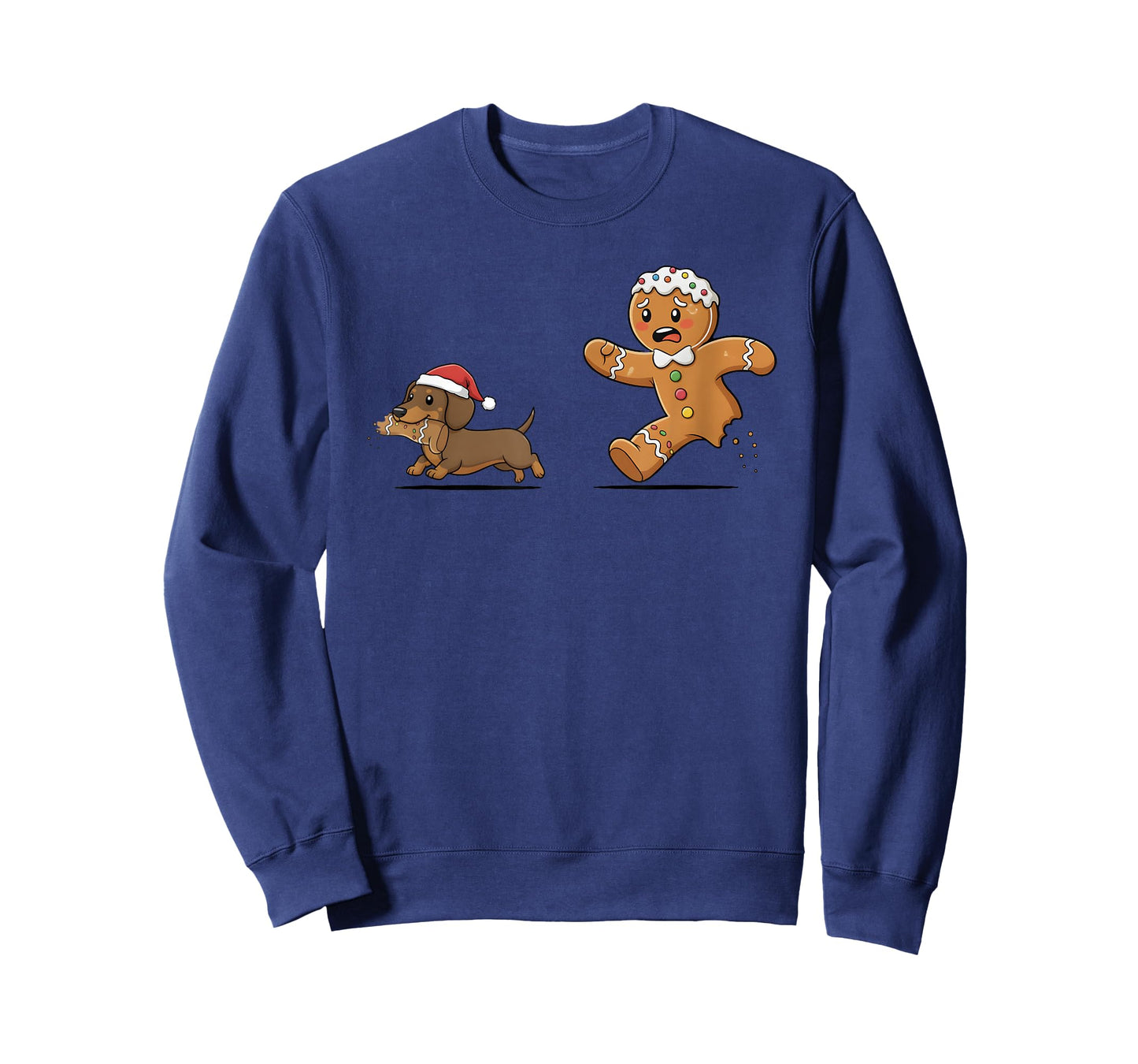 Gingerbread Cookie Chasing Dachshund Christmas Dog Lover T-Shirt