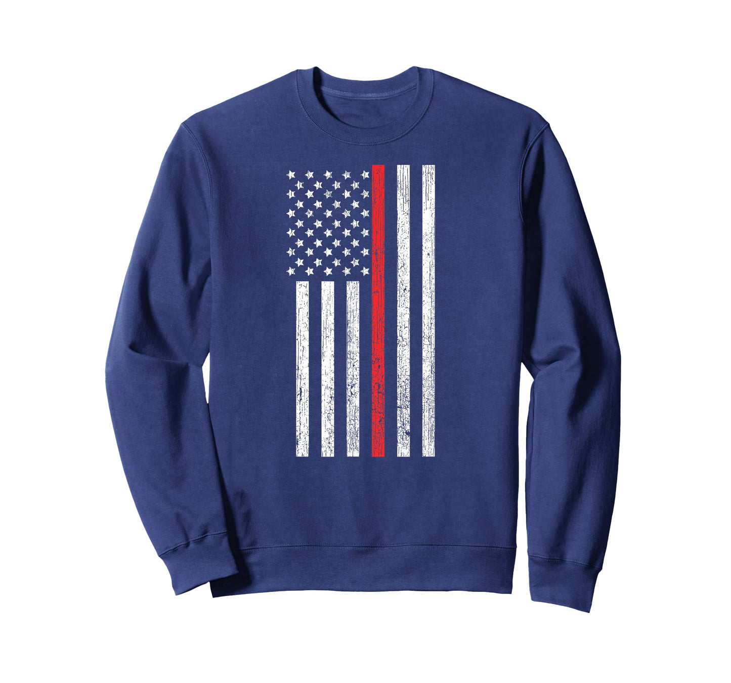 Thin Red-Line Firefighter Flag Distressed Effect T-Shirt