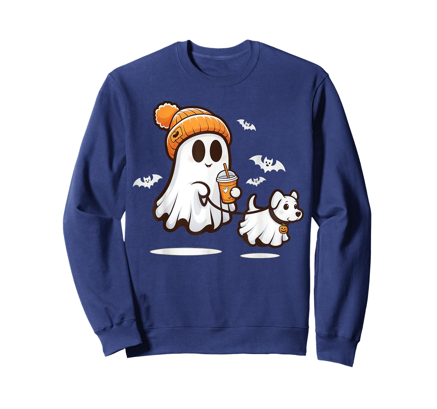 Funny Ghost Walking Dog Ghost Dog Halloween Women Men Kids T-Shirt