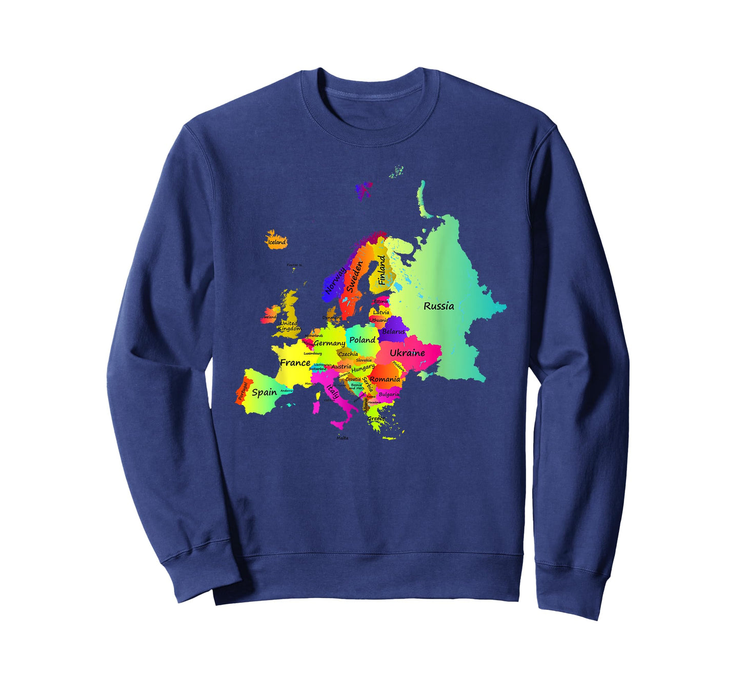 Europe map T-Shirt with boundaries and countries names T-Shirt