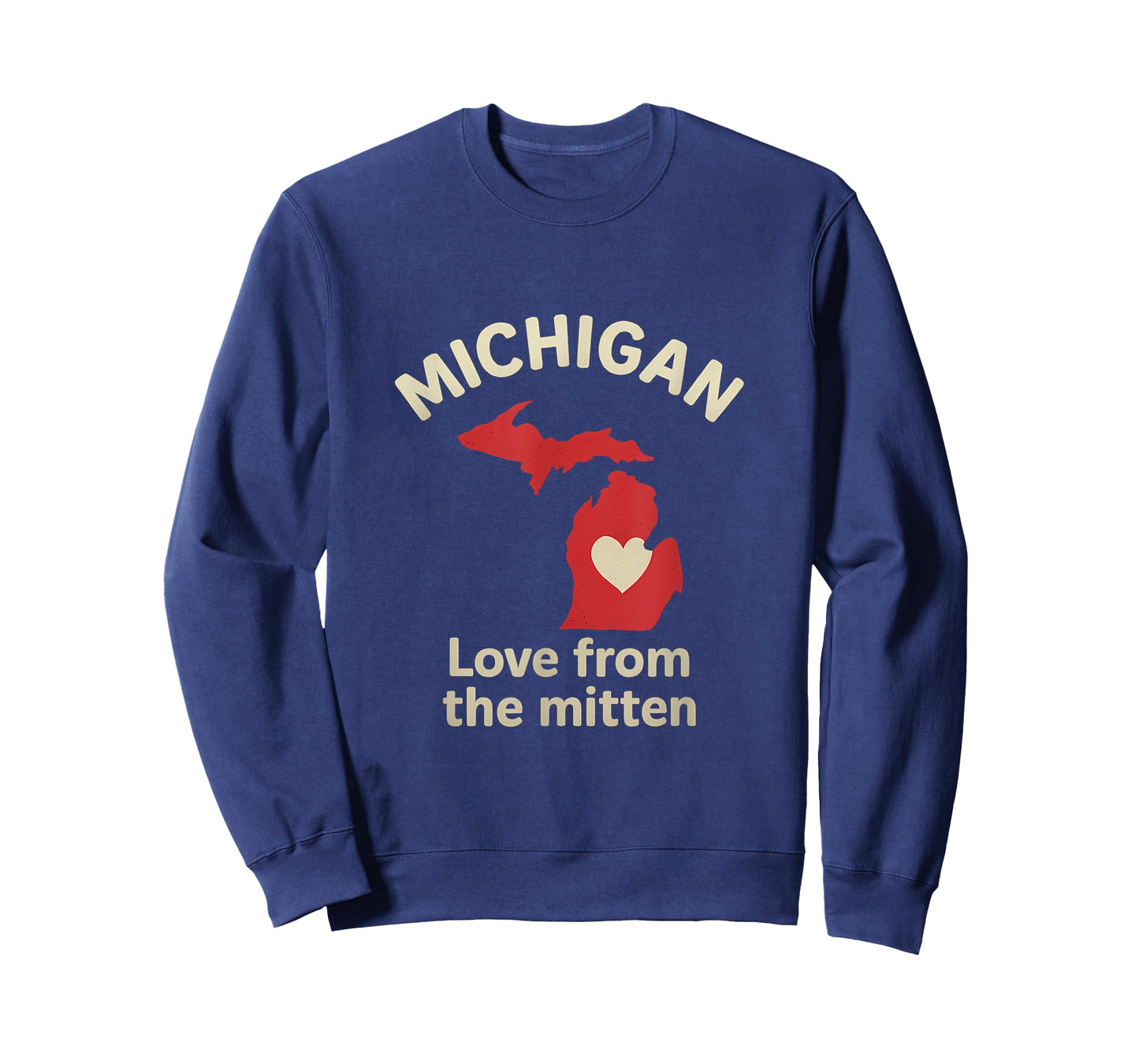 Michigan Mitten Heart State Pride Red Cream T-Shirt