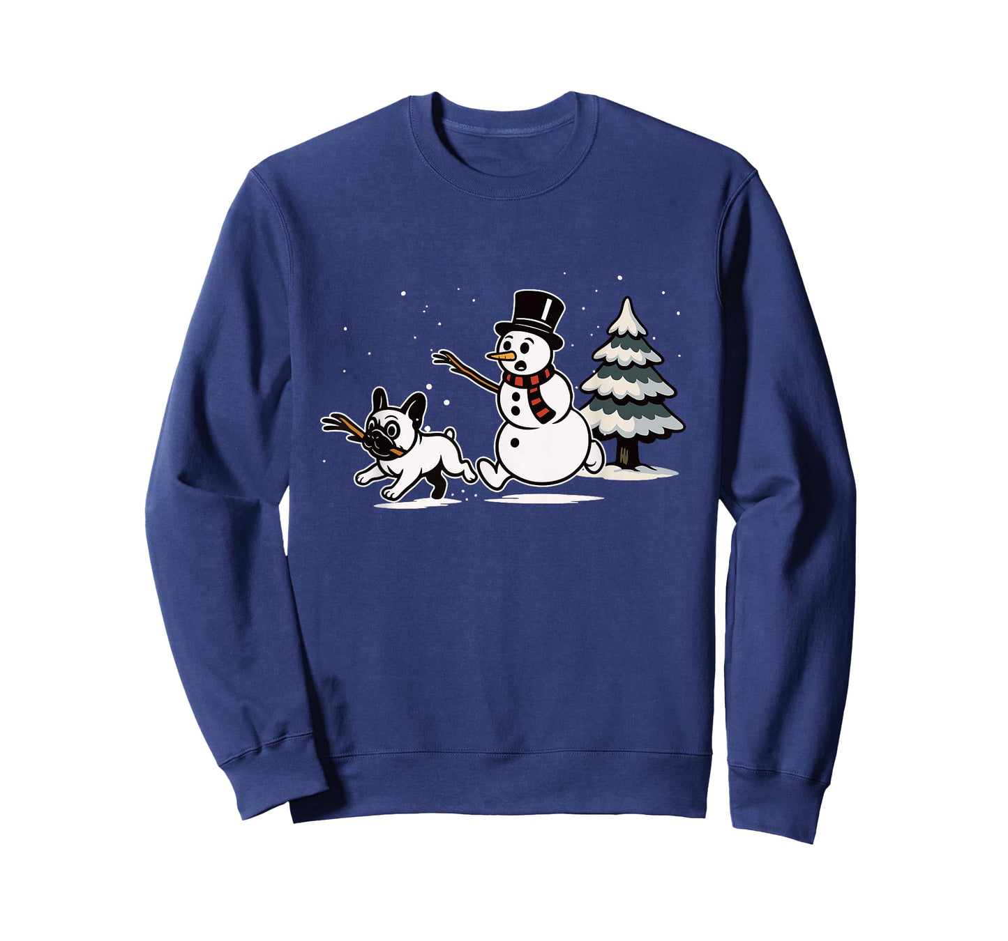 Cute Snowman French Bulldog Christmas Frenchie Mom Dog Lover T-Shirt