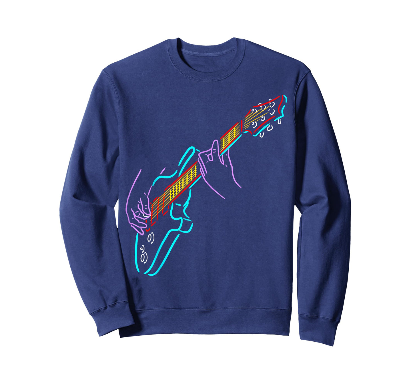 Colorful Bass Guitarist's Hands Rock and Roll Guitar Player T-Shirt