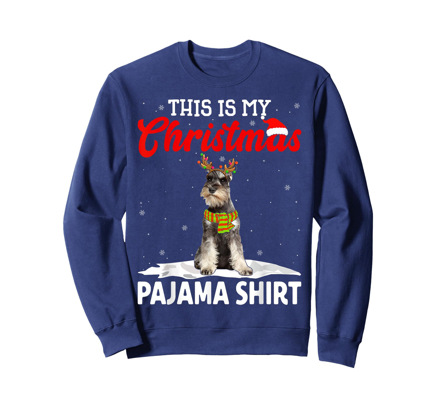 This Is My Christmas Pajama Shirt Schnauzer Dog T-Shirt for Men Women Kids