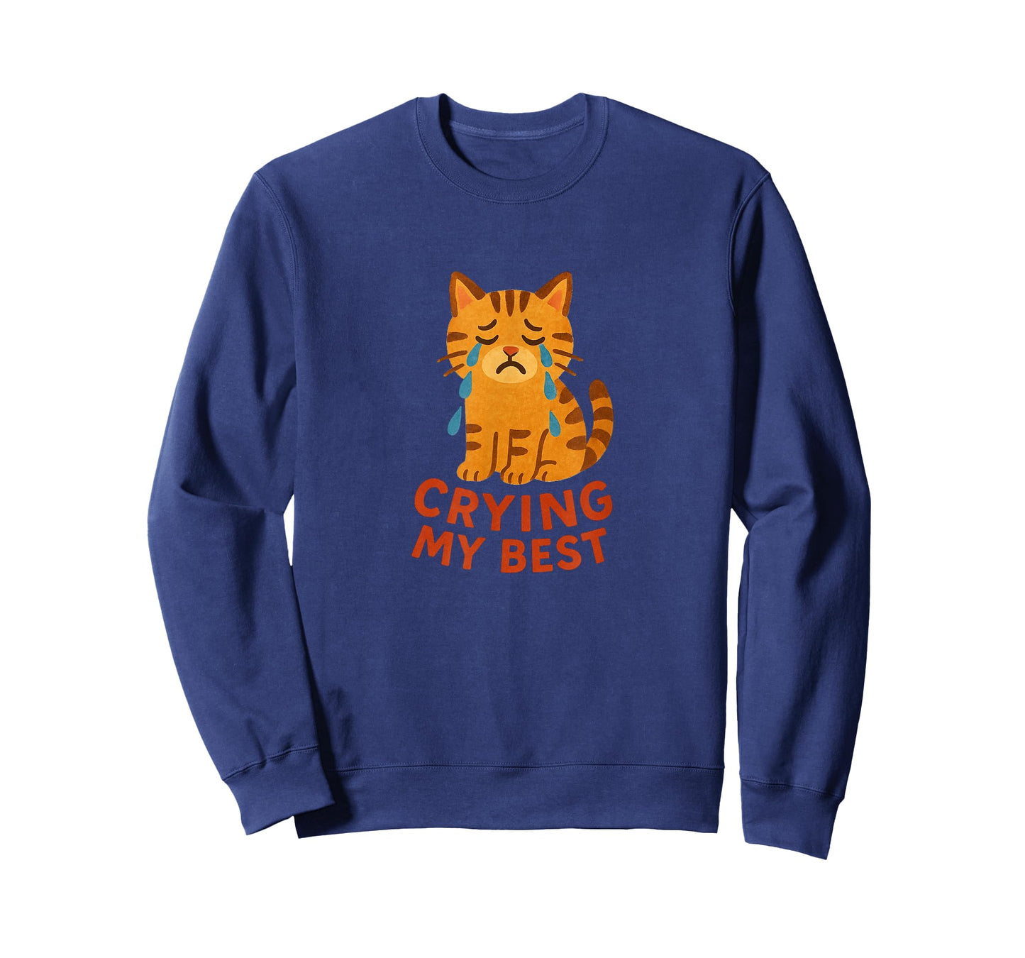 Im Crying My Best Kitty Cat Cute Sad Cat Lover Humor T-Shirt