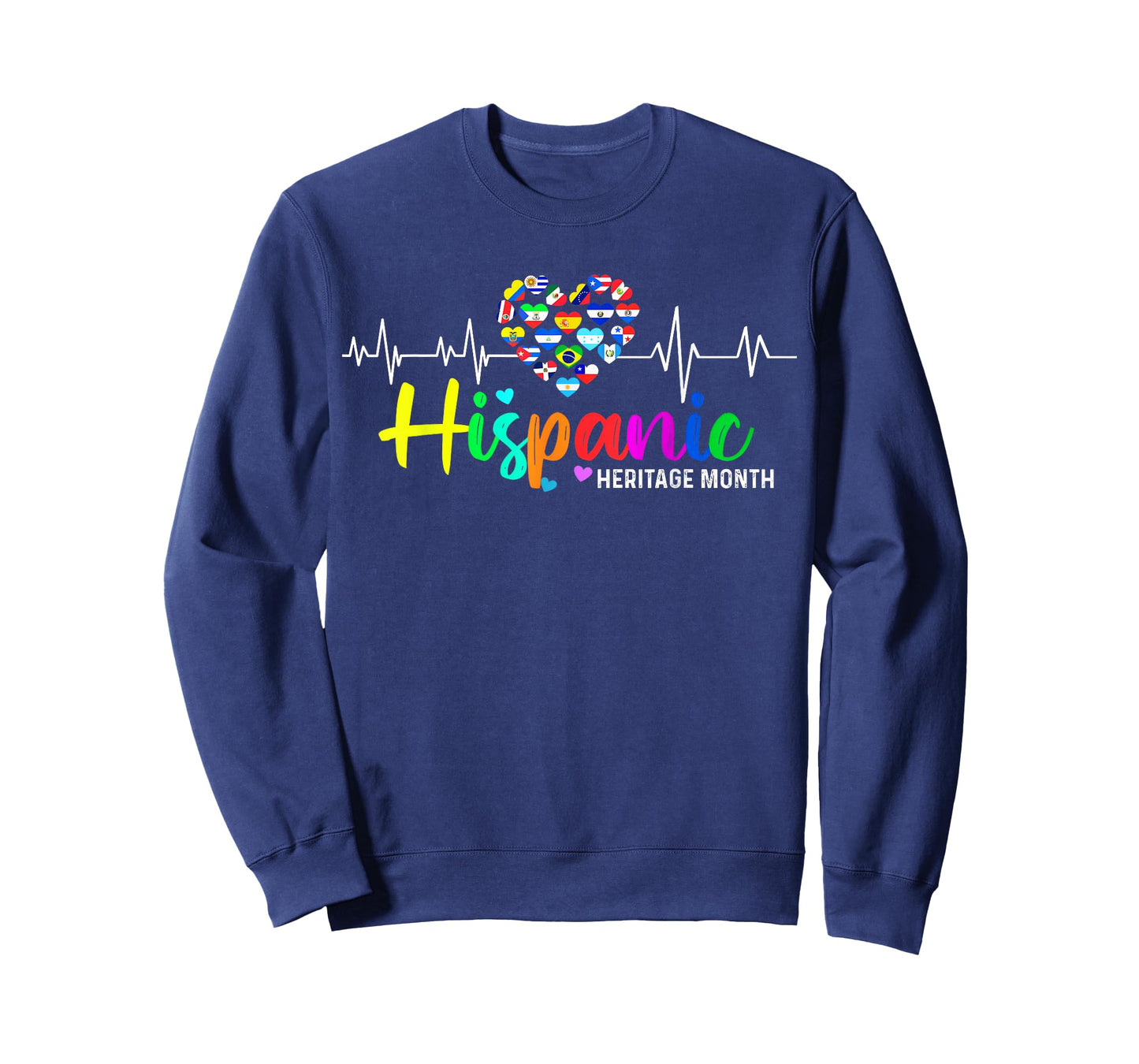 Hispanic Heritage Month Heartbeat Latin Flags Men T-Shirt