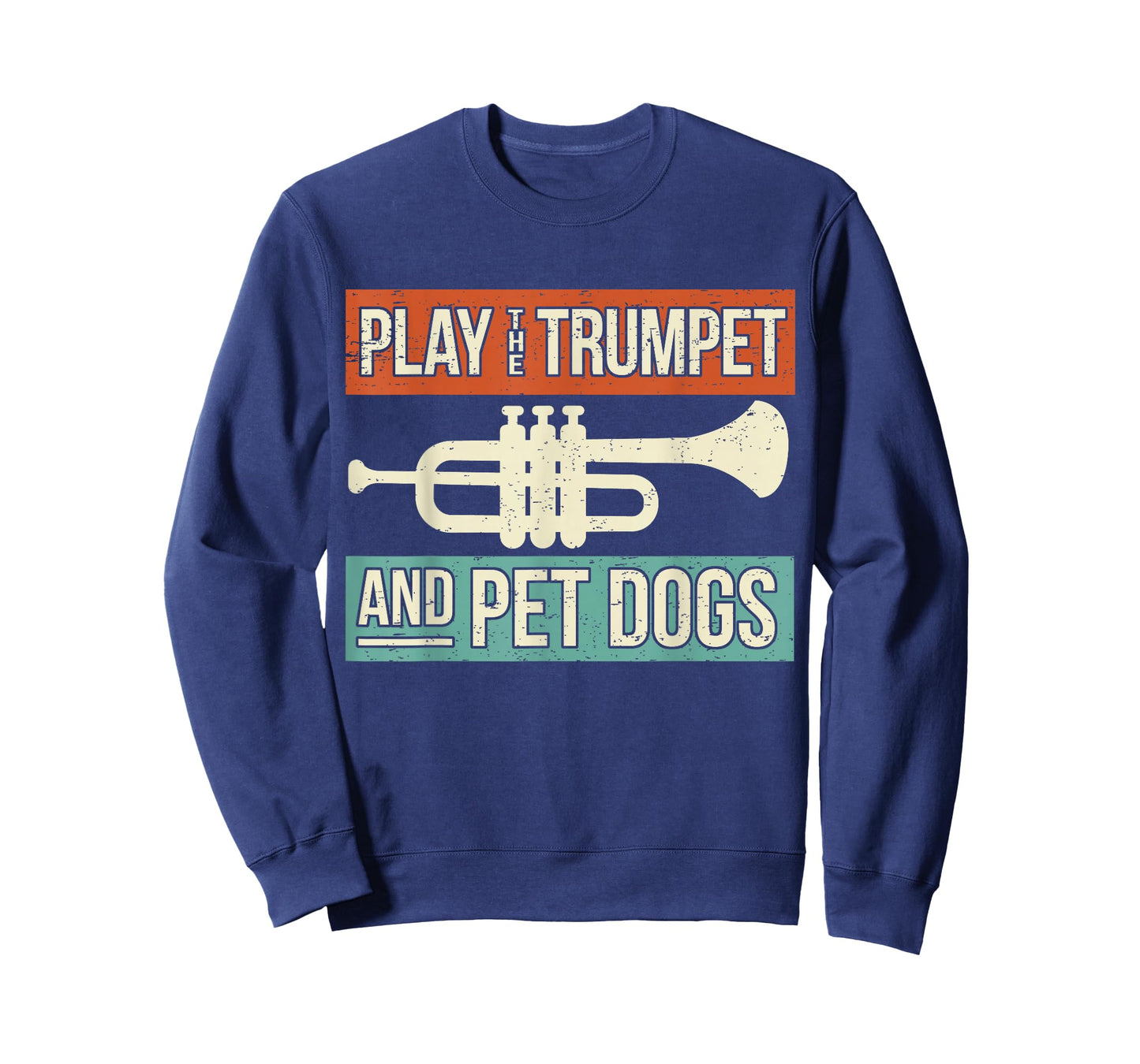 Dog Lover Trumpet Player Saying Retro Trumpeter Vintage T-Shirt