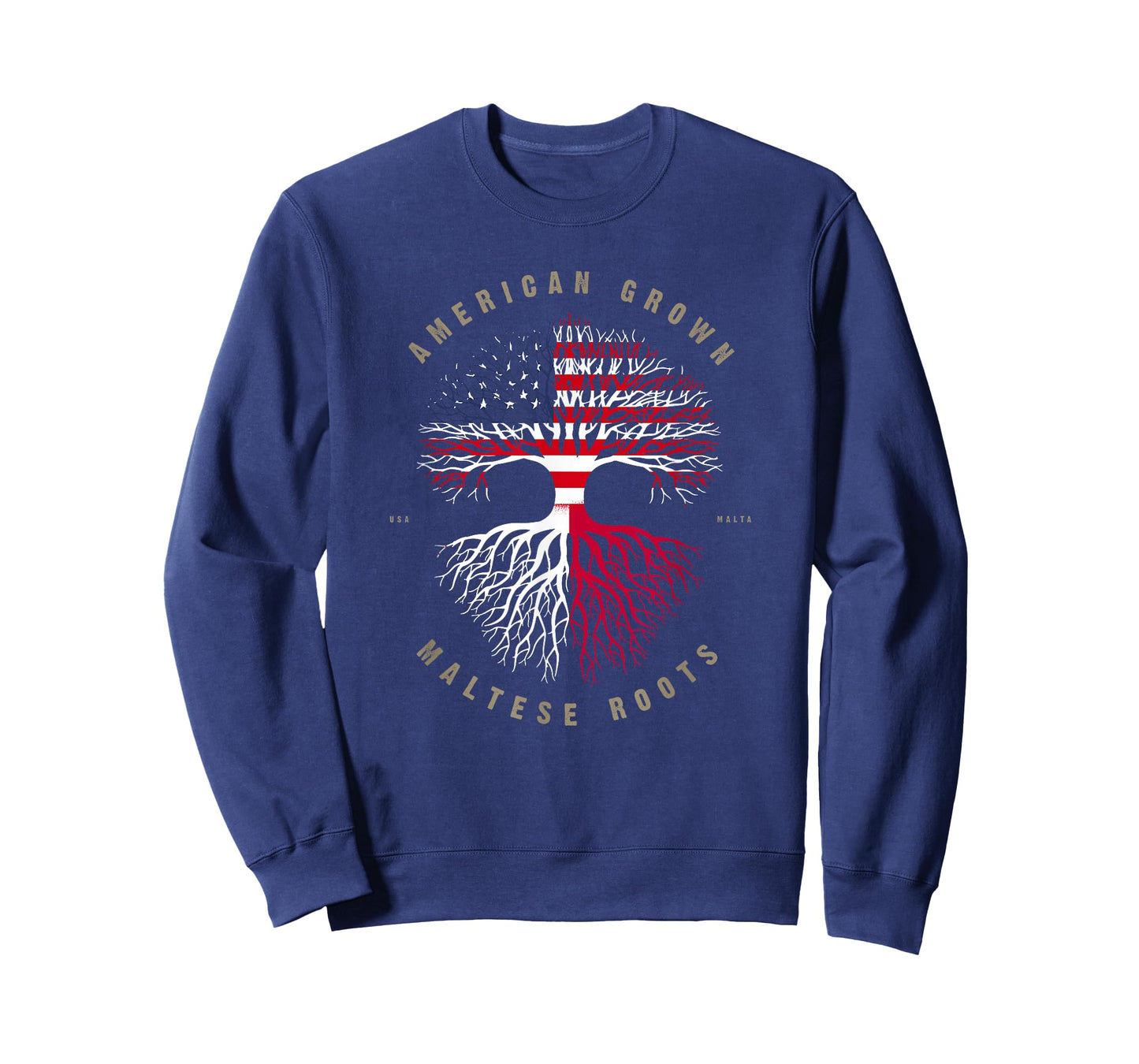 American Grown Maltese Roots Malta Flag T-Shirt T-Shirt