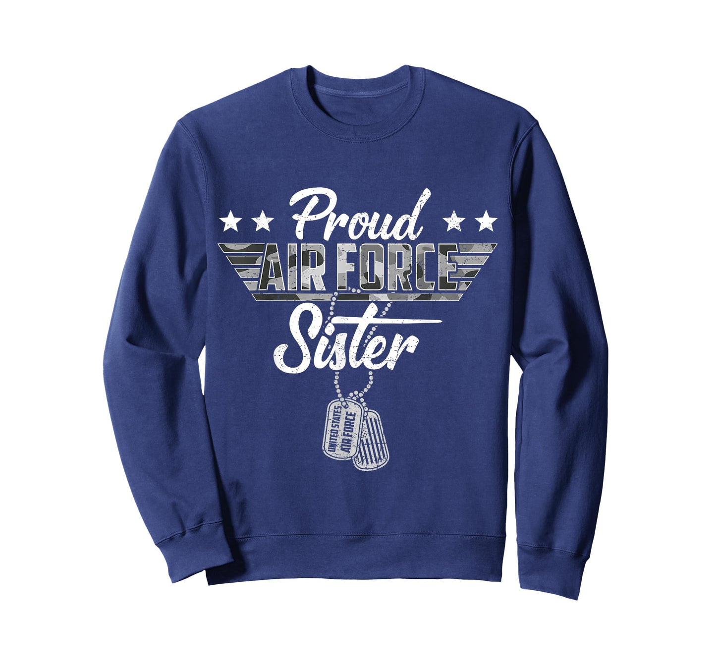 Proud Air Force Sister Camouflage USAF Veteran Airman T-Shirt