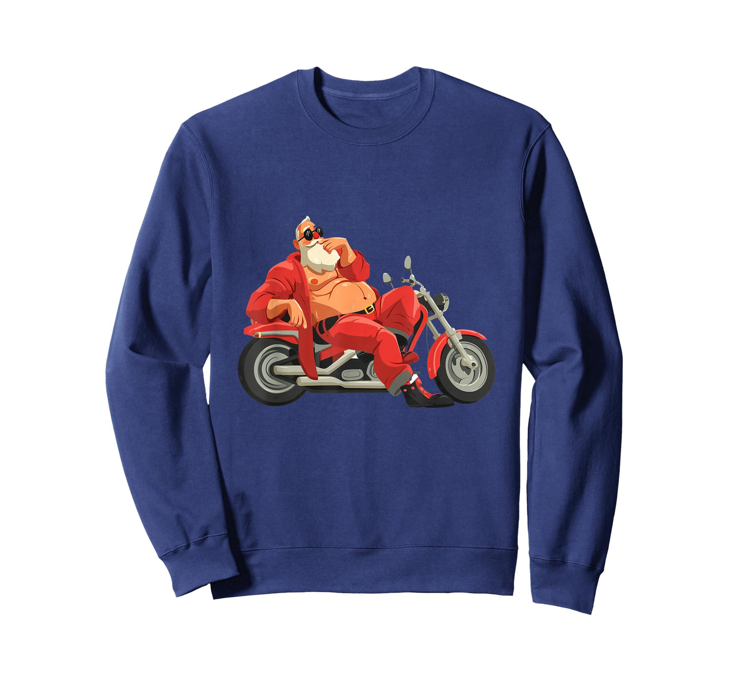 Funny Hot Santa with Motorcycle for Naughty Christmas Days T-Shirt