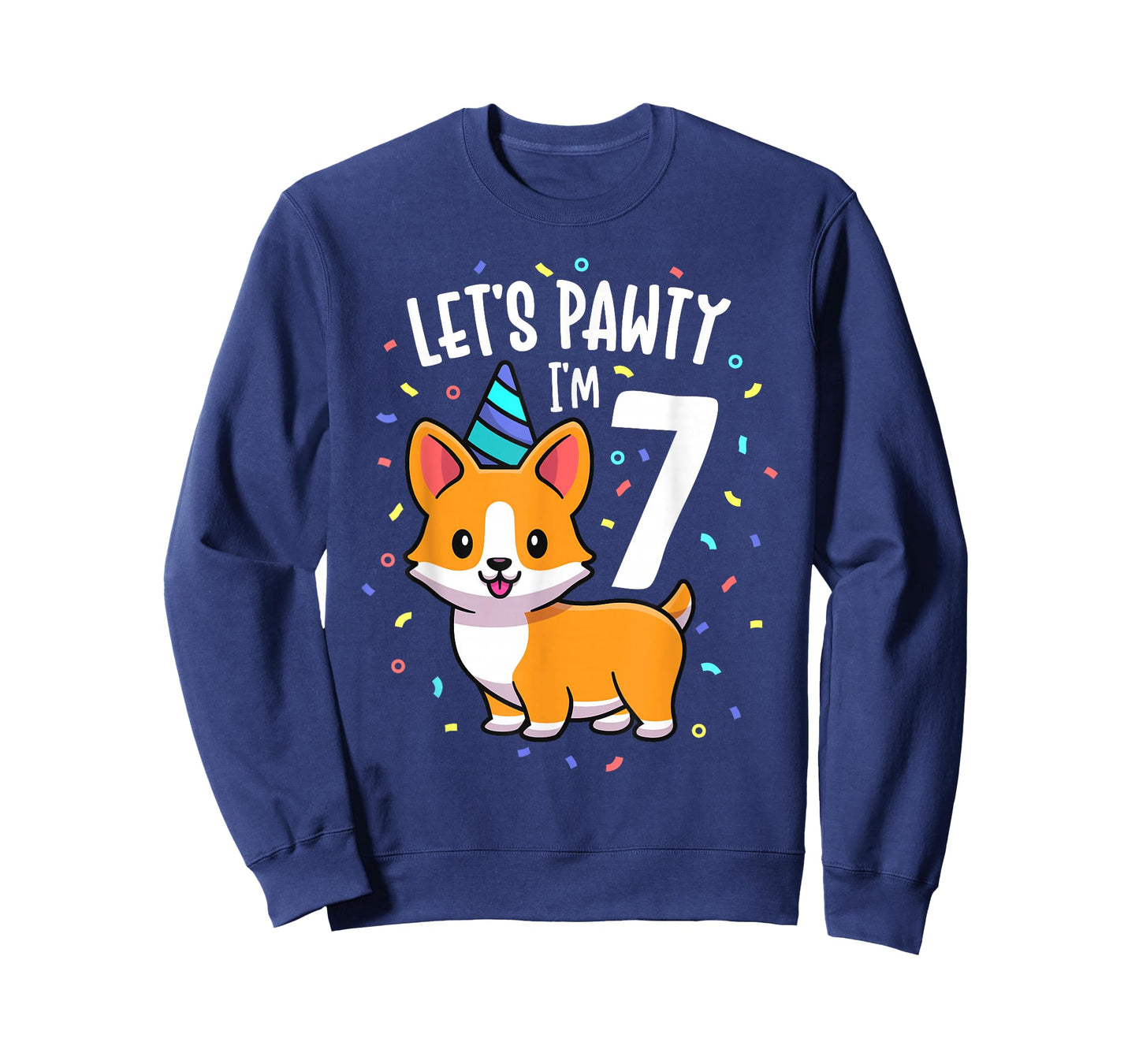 7 Years Old Corgi Dog Lover 7th Birthday Party Outfit Kid T-Shirt