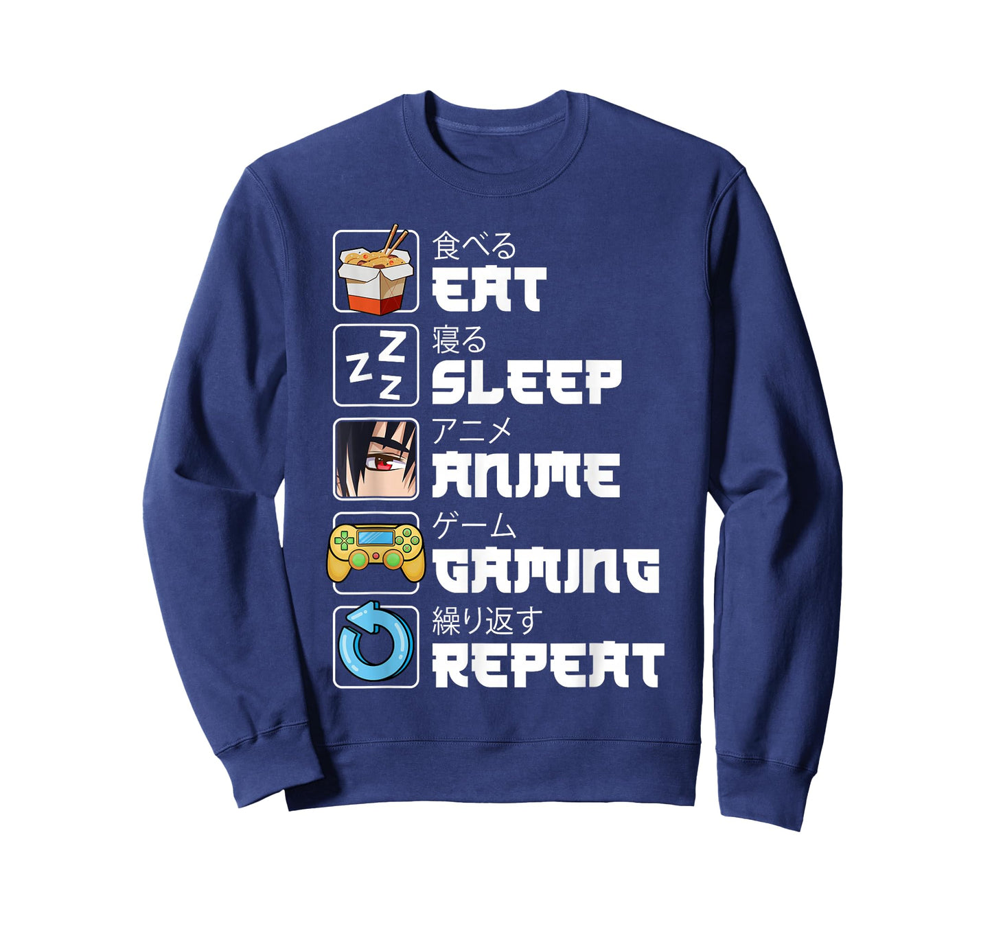 Eat Sleep Anime Gaming Repeat Funny Japan Anime Manga Teens T-Shirt