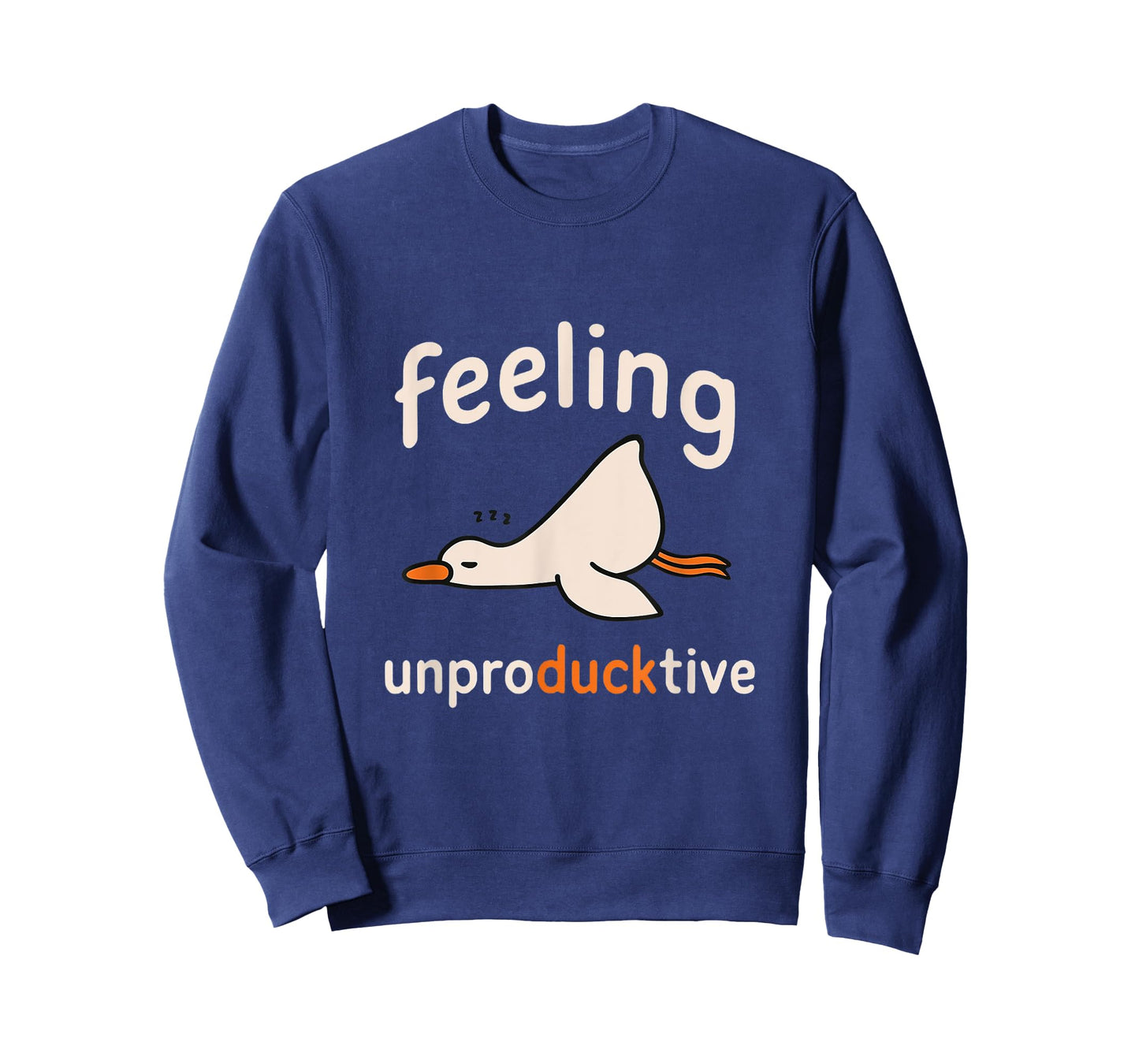 Humorous Funny Cartoon Duck Feeling Unproductive Humor T-Shirt